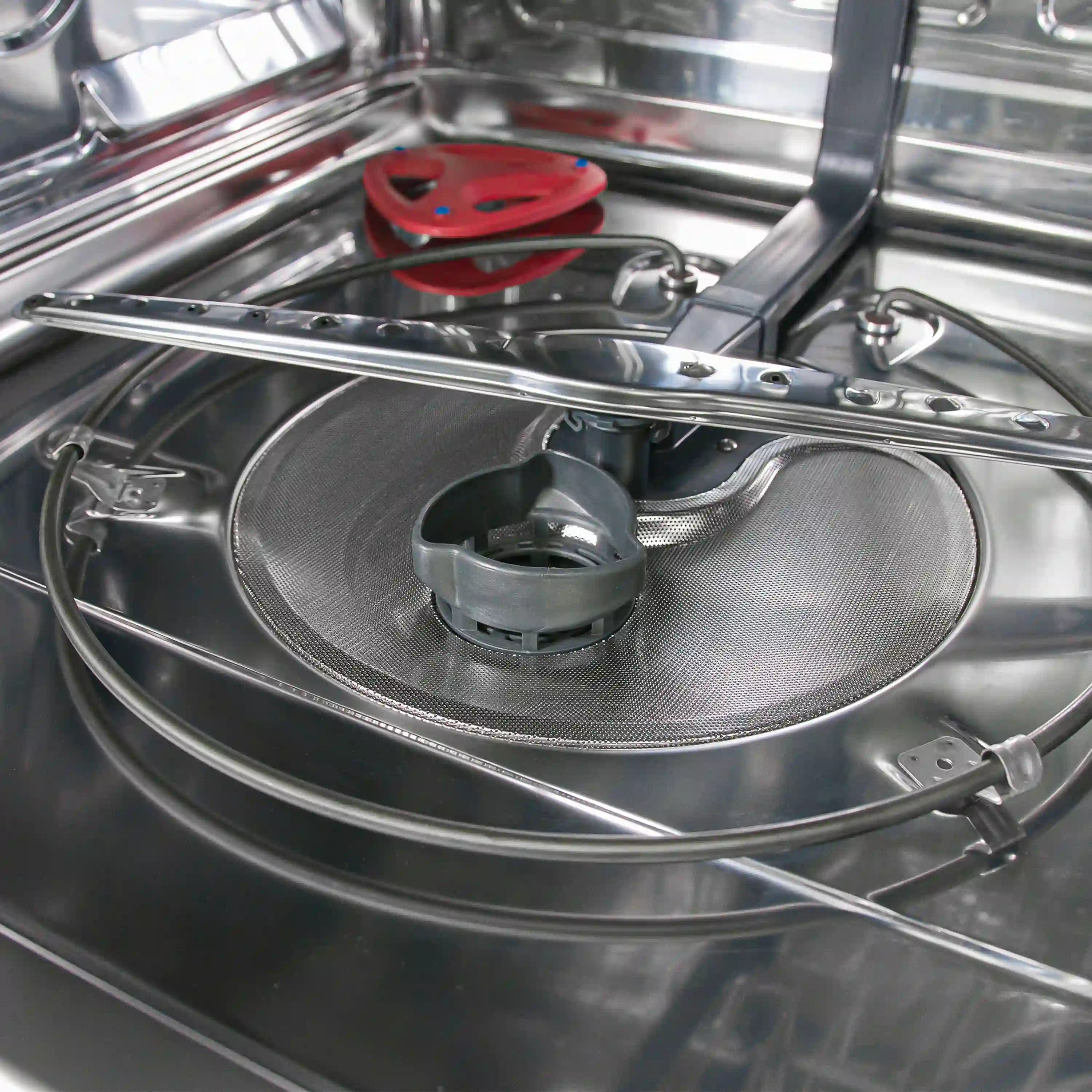 Stainless steel electric range cooktop with circular burner and protective cover