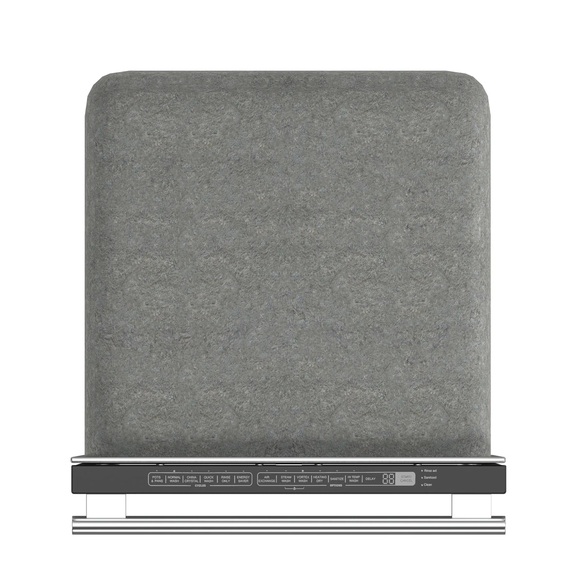 Range hood filter pad with stainless vent-style base and control strip