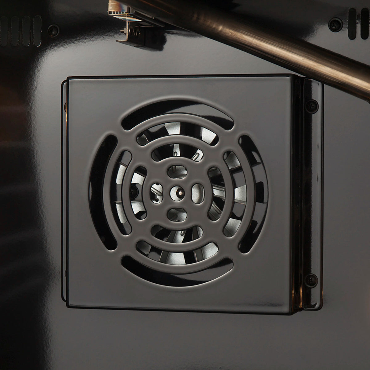Gas oven convection fan vent cover