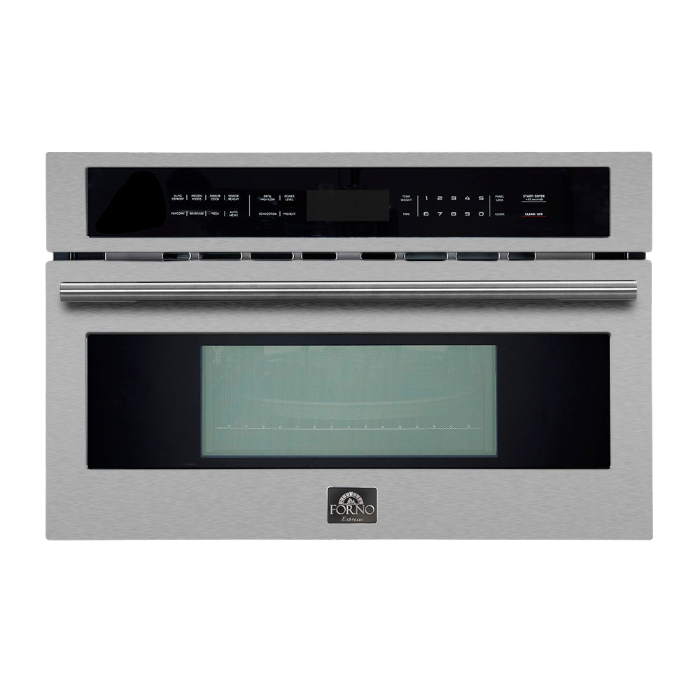 Stainless steel microwave drawer with black screen and front control panel