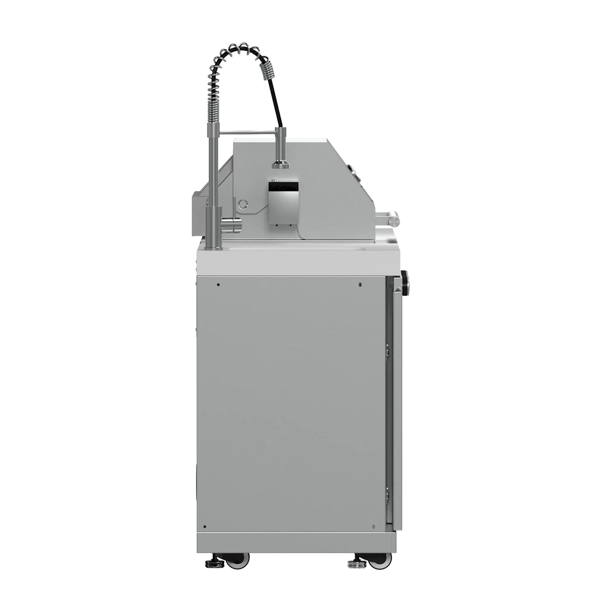 Forno Bulnes 30-inch outdoor BBQ grill with side burner and wheeled base, gray/white
