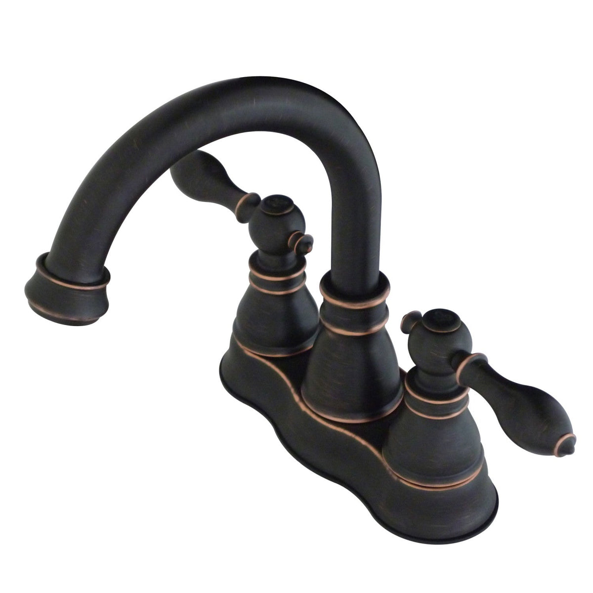 American Classic Double-Handle 4" Centerset Bathroom Faucet with Push-Up Pop-Up in Naples Bronze