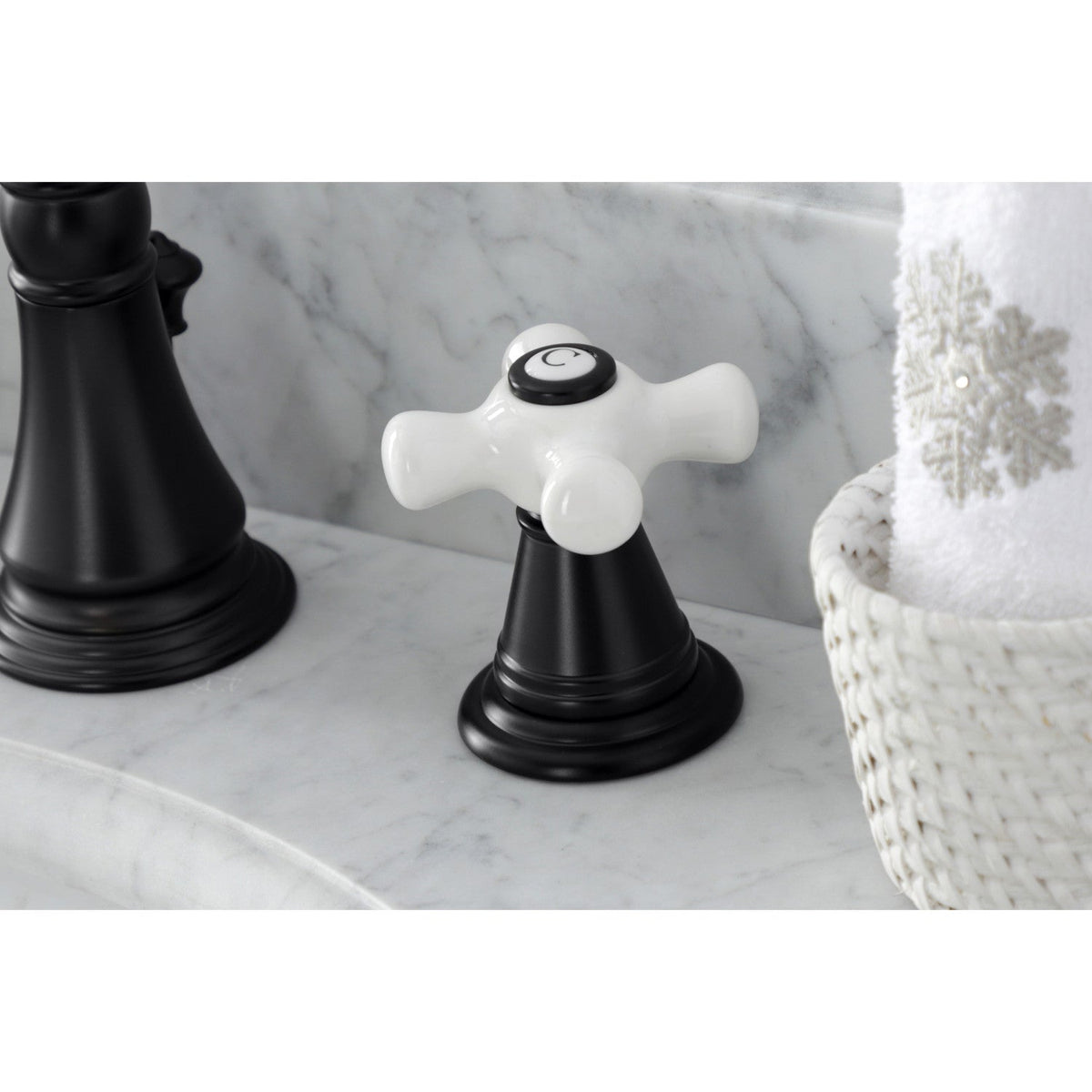 American Classic Widespread Bathroom Faucet with Brass Pop-Up in Matte Black