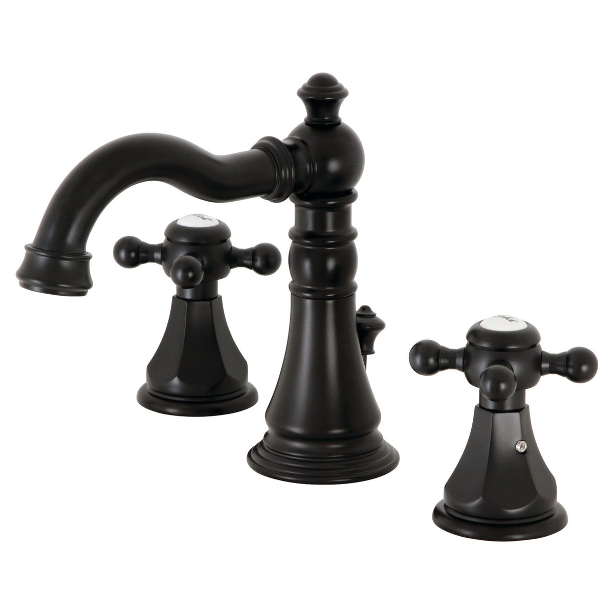 Metropolitan Widespread Bathroom Faucet with Brass Pop-Up in Matte Black