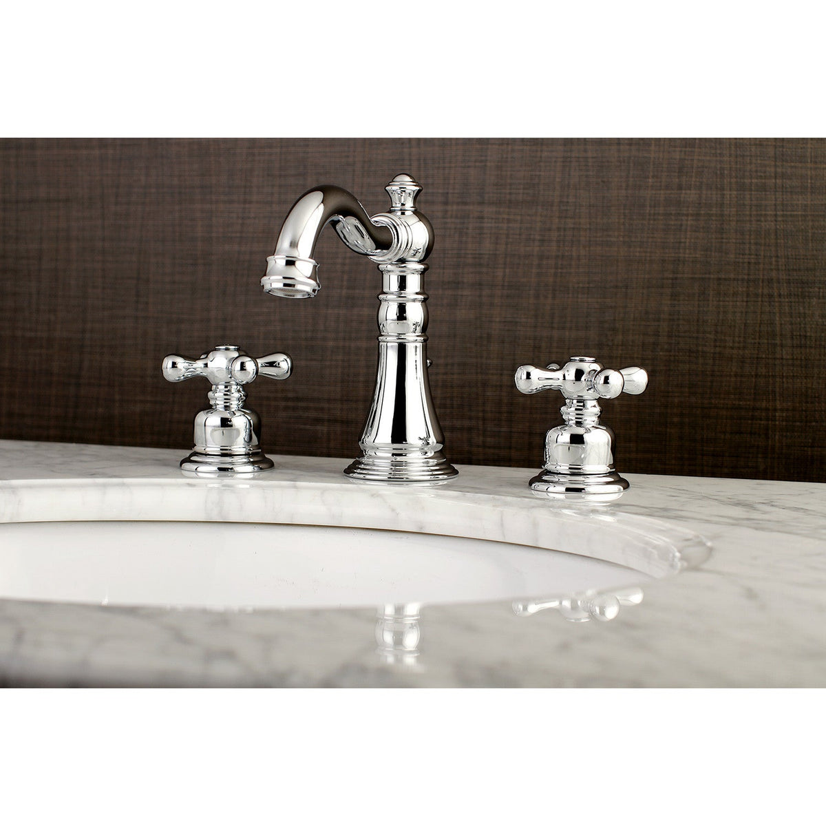 American Classic Widespread Bathroom Faucet with Pop-Up Drain in Polished Chrome