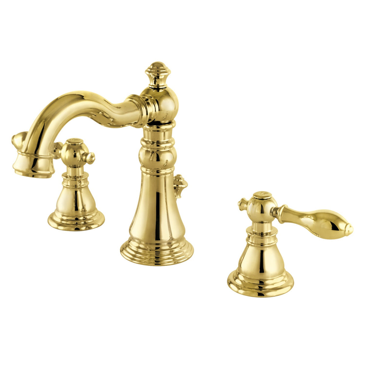American Classic Widespread Bathroom Faucet with Pop-Up Drain in Polished Brass