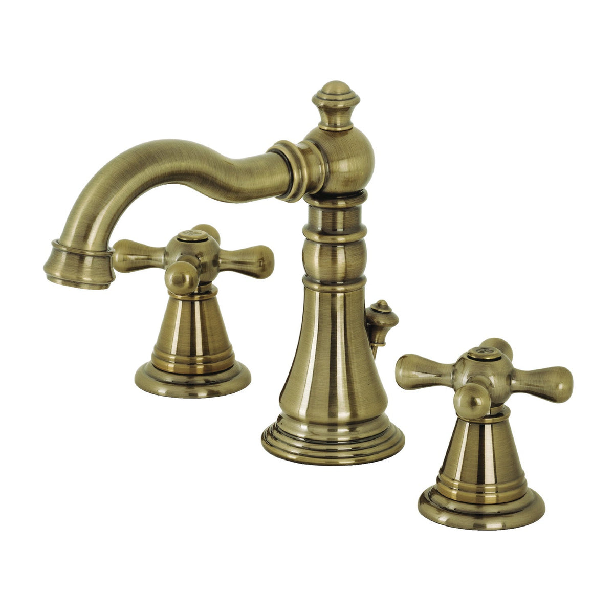 American Classic Widespread Bathroom Faucet with Brass Pop-Up in Antique Brass