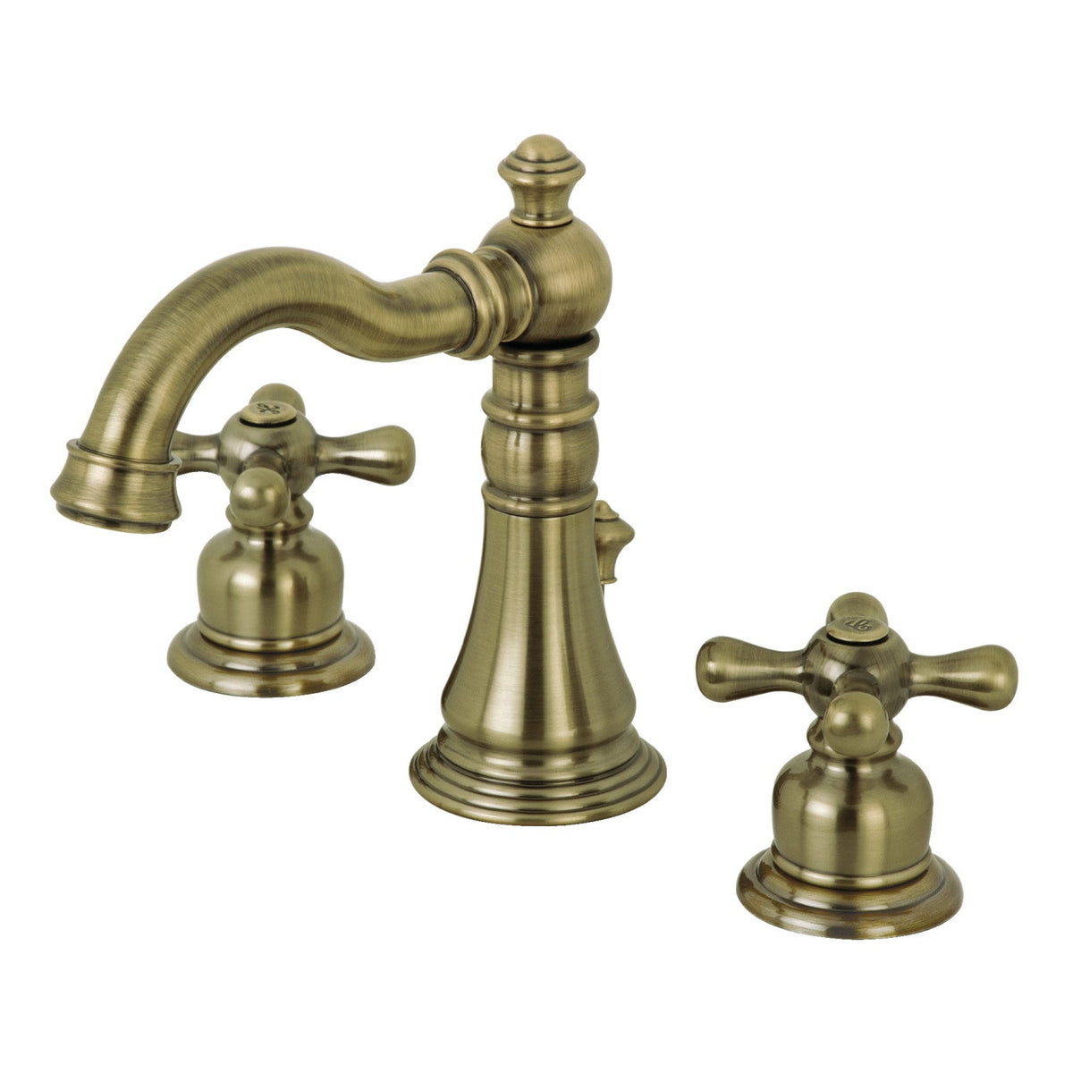 American Classic Widespread Bathroom Faucet with Brass Pop-Up in Antique Brass