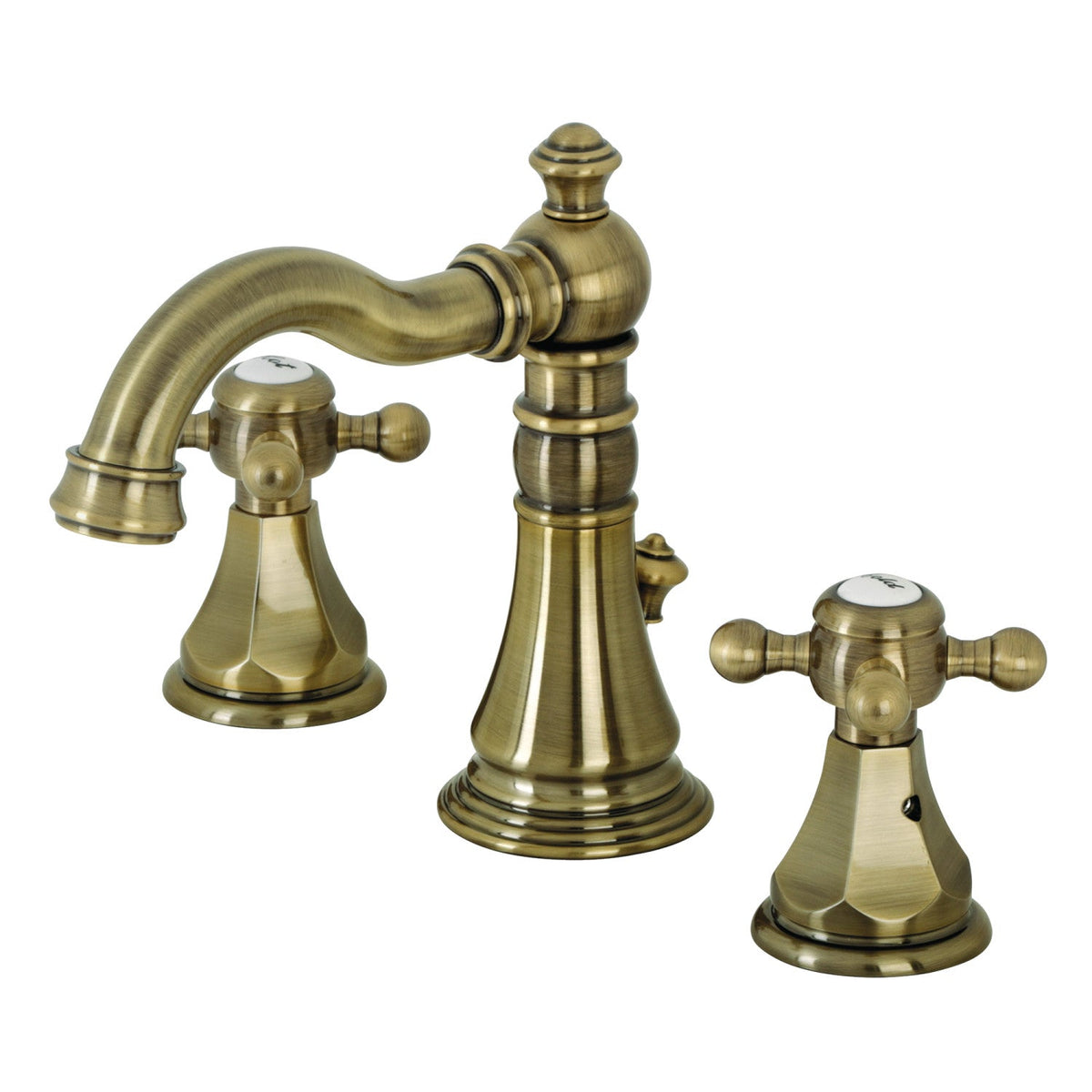 Metropolitan Widespread Bathroom Faucet with Brass Pop-Up in Antique Brass