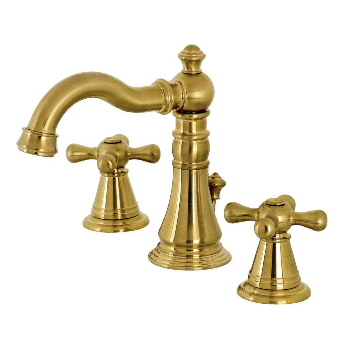 American Classic Widespread Bathroom Faucet with Brass Pop-Up in Brushed Brass
