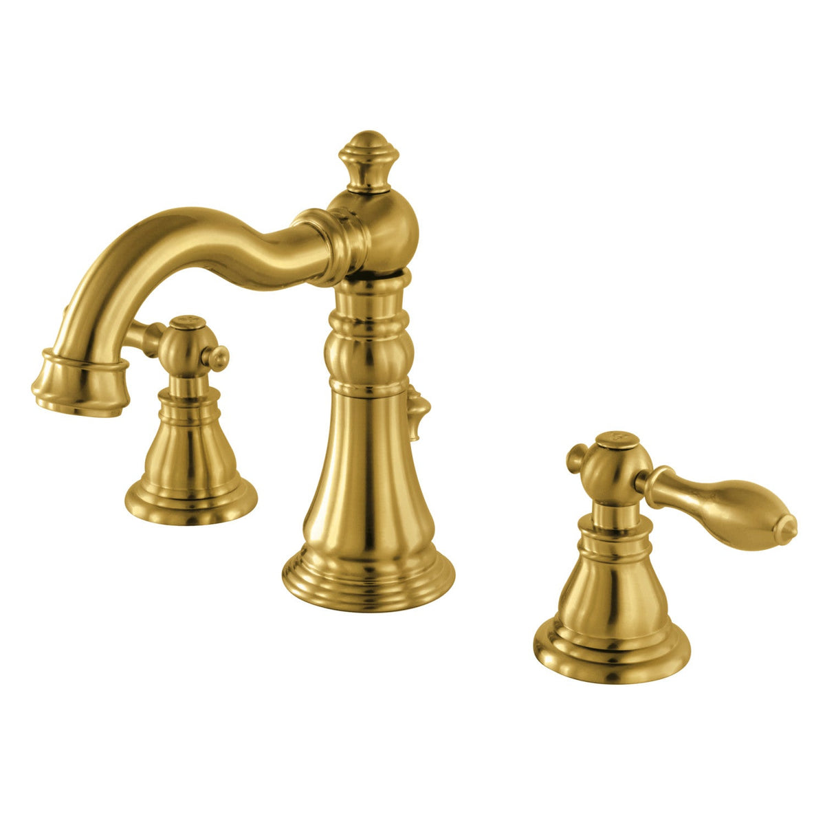 American Classic Widespread Bathroom Faucet with Brass Pop-Up in Brushed Brass