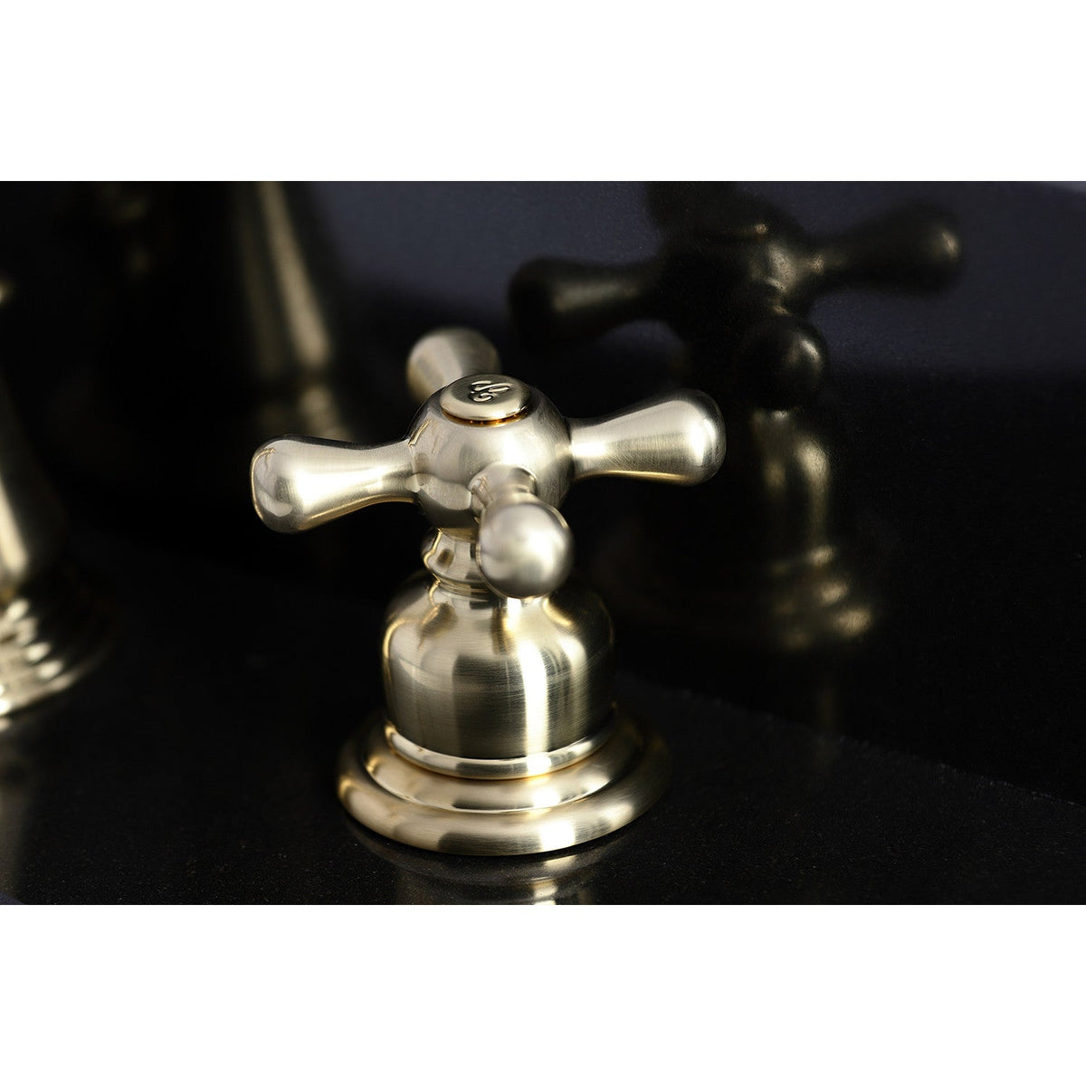 American Classic Widespread Bathroom Faucet with Brass Pop-Up in Brushed Brass