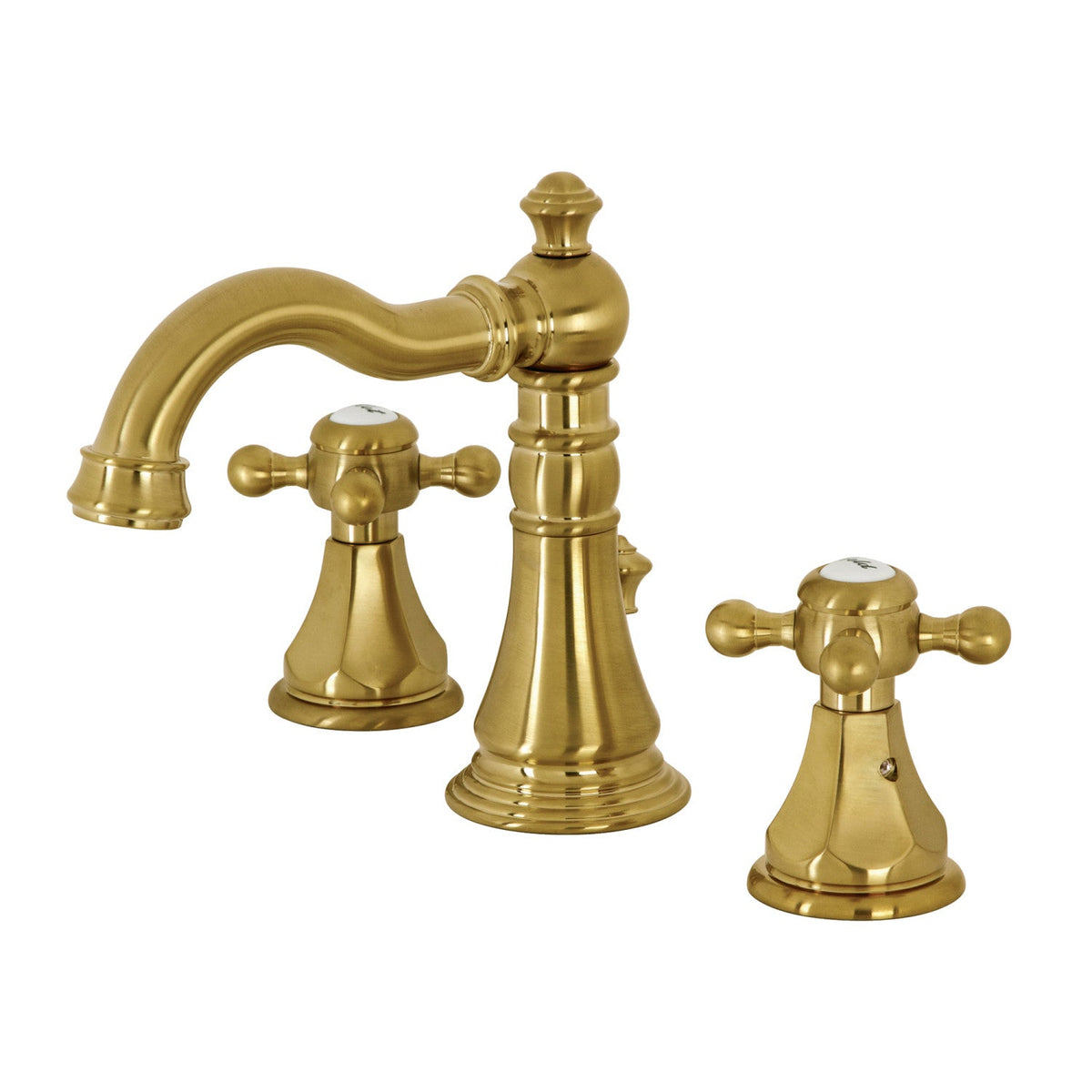 Metropolitan Widespread Bathroom Faucet with Brass Pop-Up in Brushed Brass