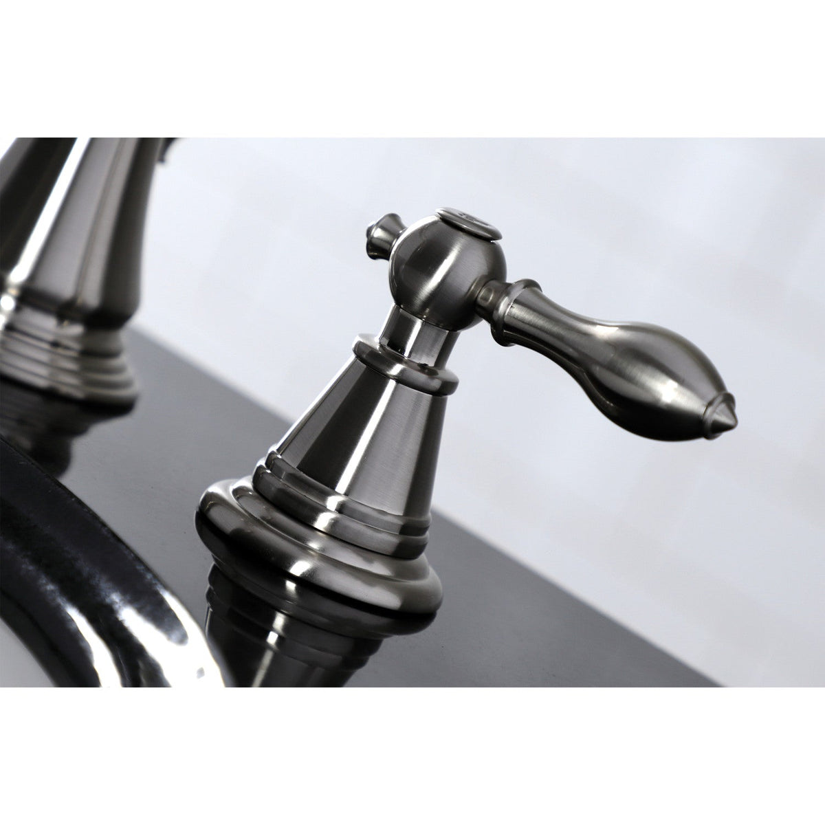English Classic Widespread Bathroom Faucet with Pop-Up Drain in Brushed Nickel