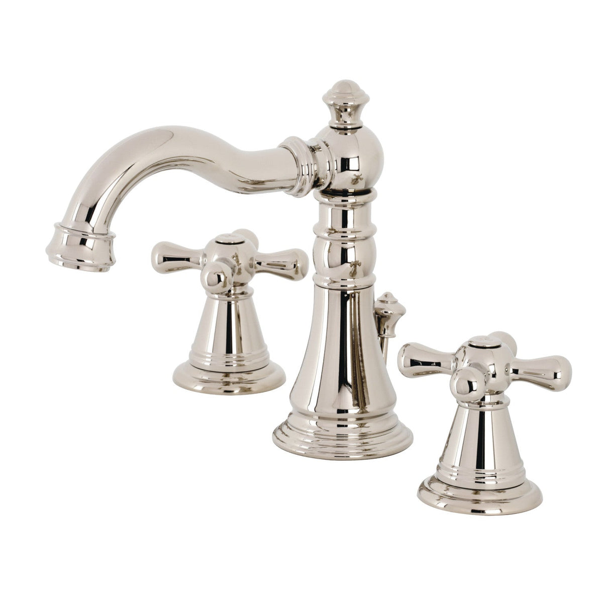 American Classic Widespread Bathroom Faucet with Brass Pop-Up in Polished Nickel