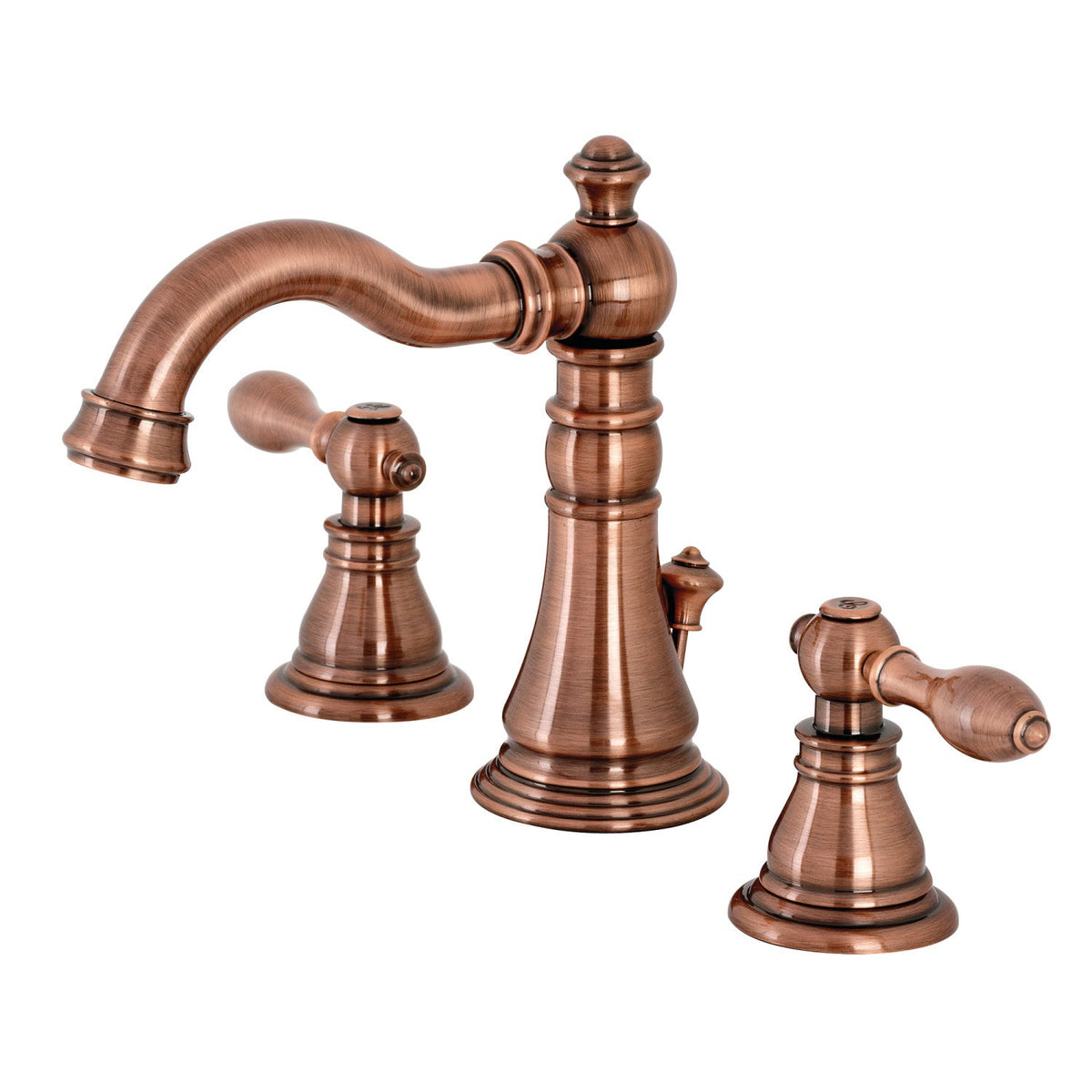 American Classic Widespread Bathroom Faucet with Brass Pop-Up in Antique Copper