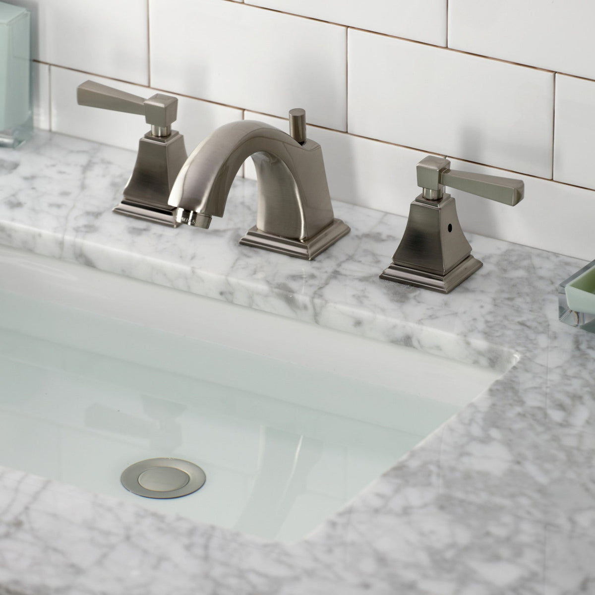 Concord Widespread Bathroom Faucet with Pop-Up Drain in Brushed Nickel