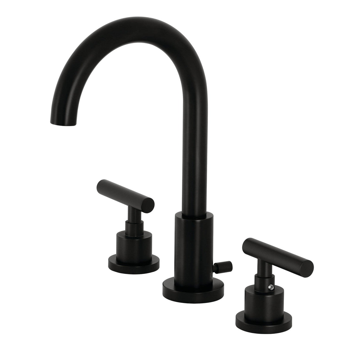 Manhattan Widespread Bathroom Faucet with Brass Pop-Up in Matte Black
