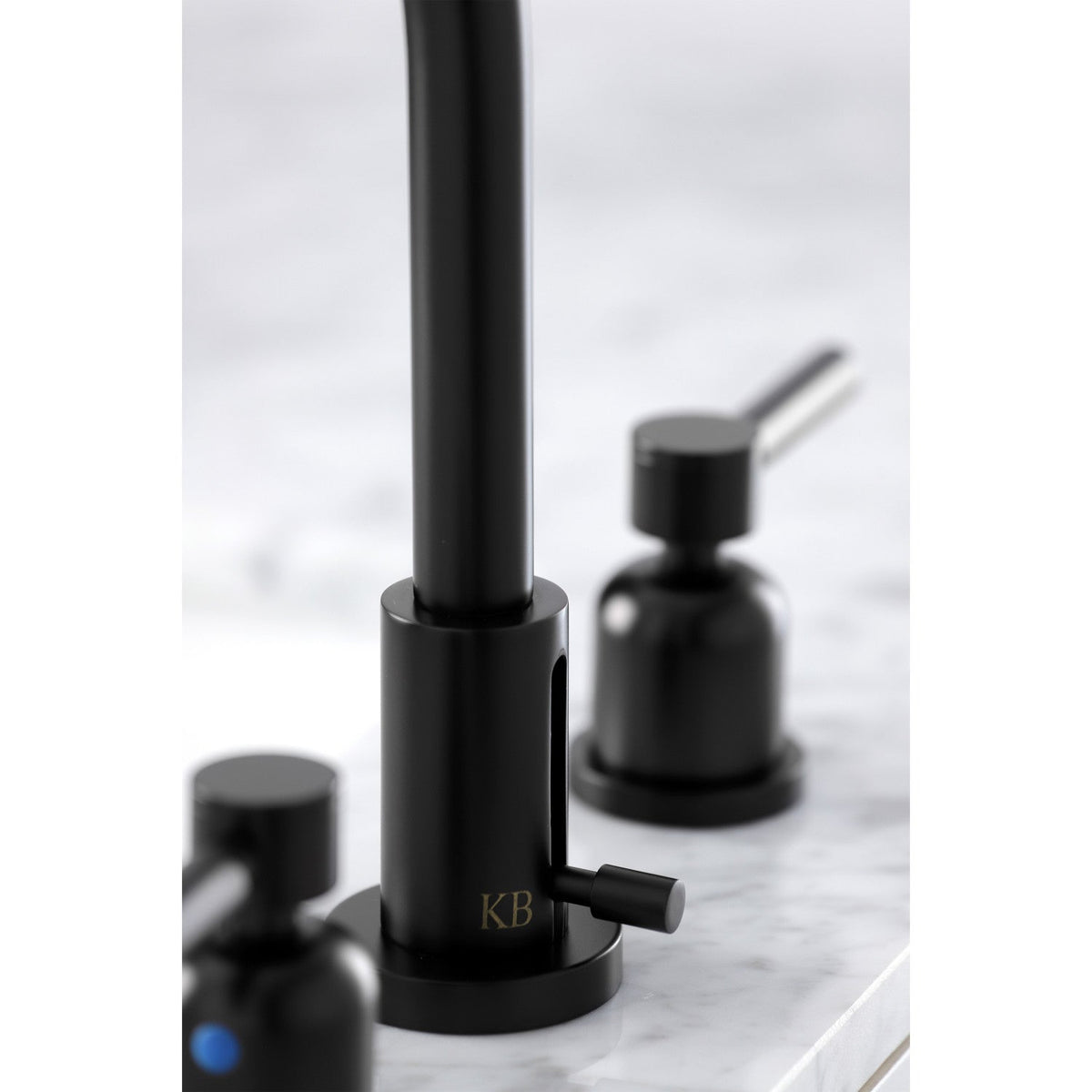 Concord Widespread Bathroom Faucet with Brass Pop-Up in Matte Black