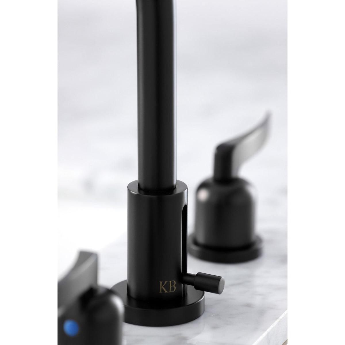 Centurion Widespread Bathroom Faucet with Brass Pop-Up in Matte Black