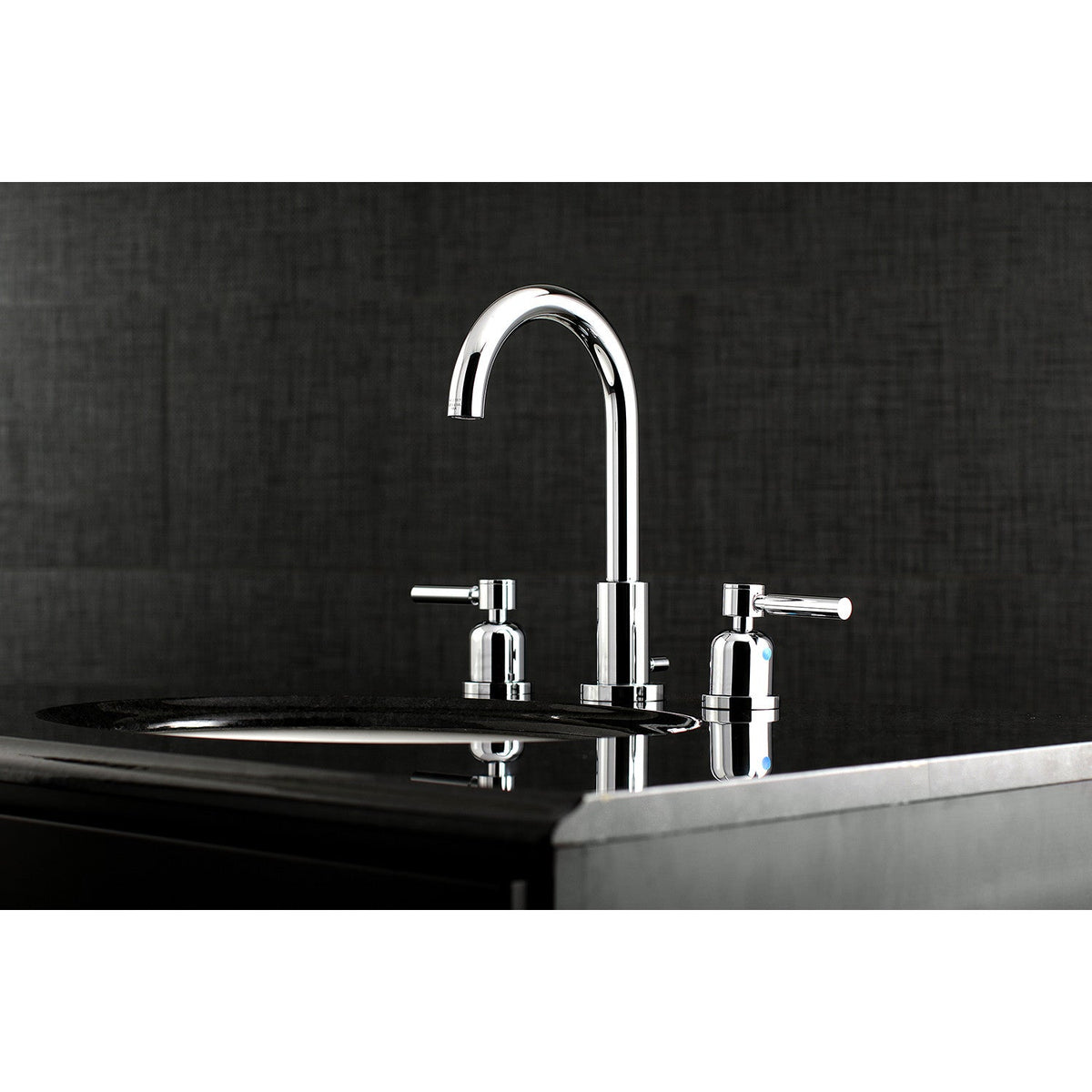 Concord Widespread Bathroom Faucet with Brass Pop-Up in Polished Chrome