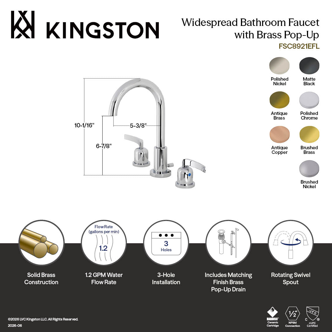 Centurion Widespread Bathroom Faucet with Brass Pop-Up in Polished Chrome