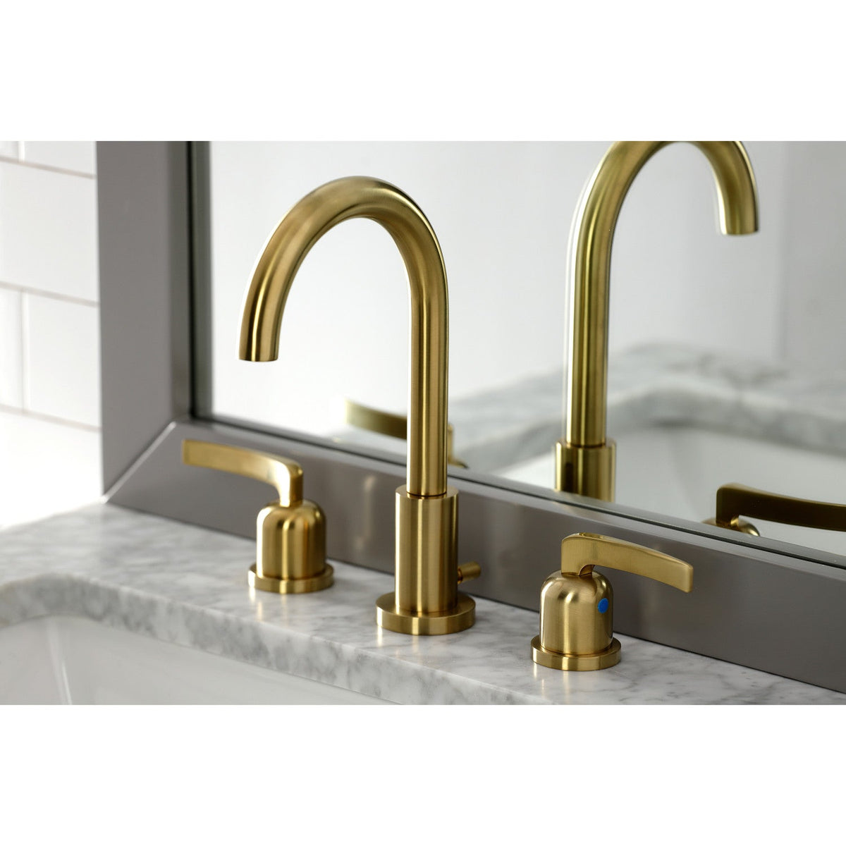 Centurion Widespread Bathroom Faucet with Brass Pop-Up in Brushed Brass