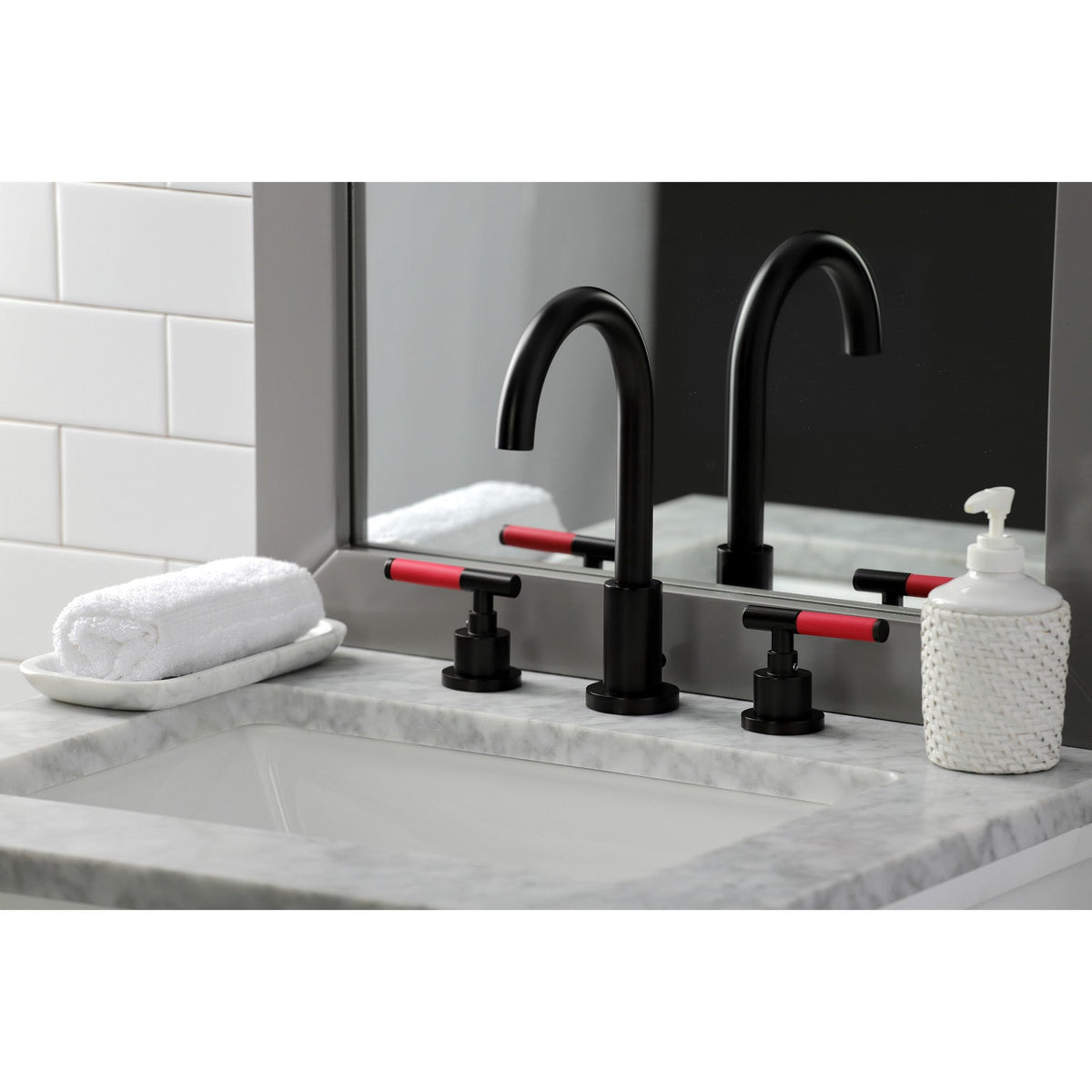 Kaiser Widespread Bathroom Faucet with Brass Pop-Up in Oil Rubbed Bronze