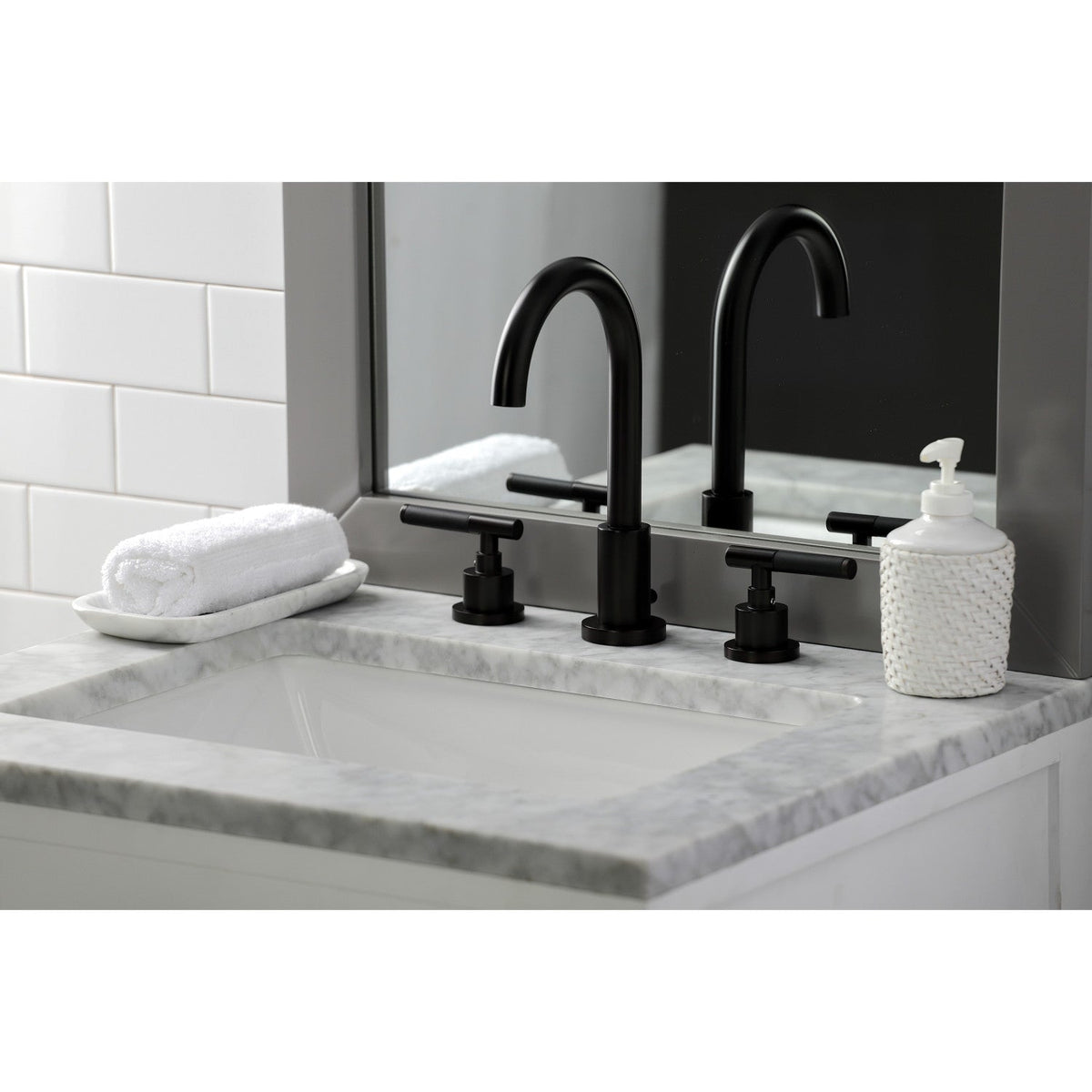 Kaiser Widespread Bathroom Faucet with Brass Pop-Up in Oil Rubbed Bronze