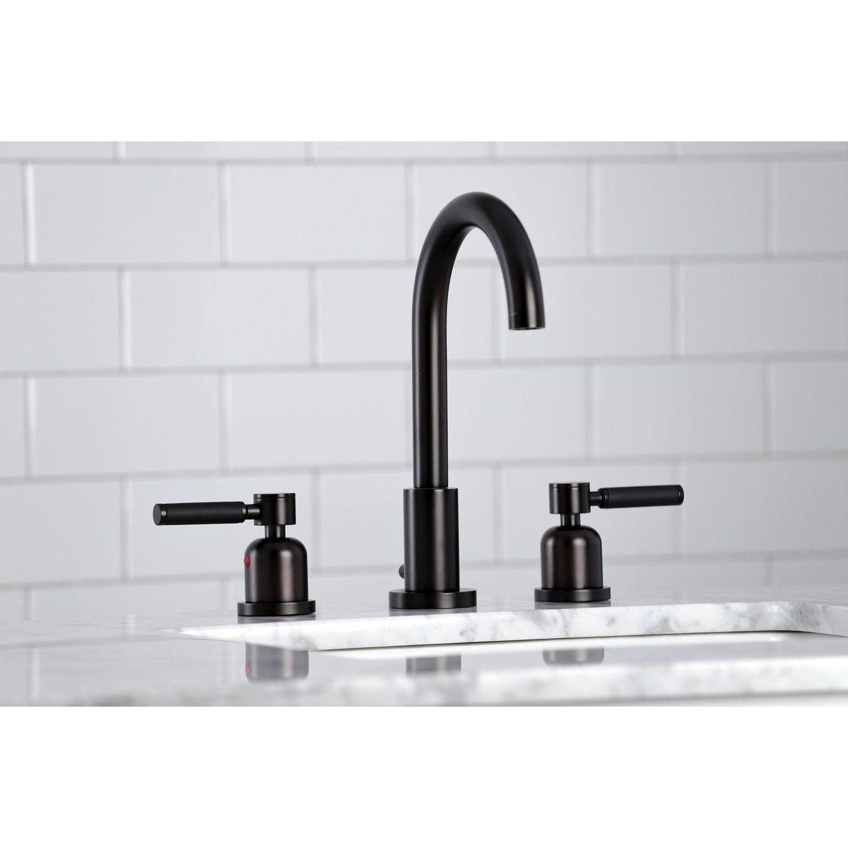 Kaiser Widespread Bathroom Faucet with Brass Pop-Up in Oil Rubbed Bronze