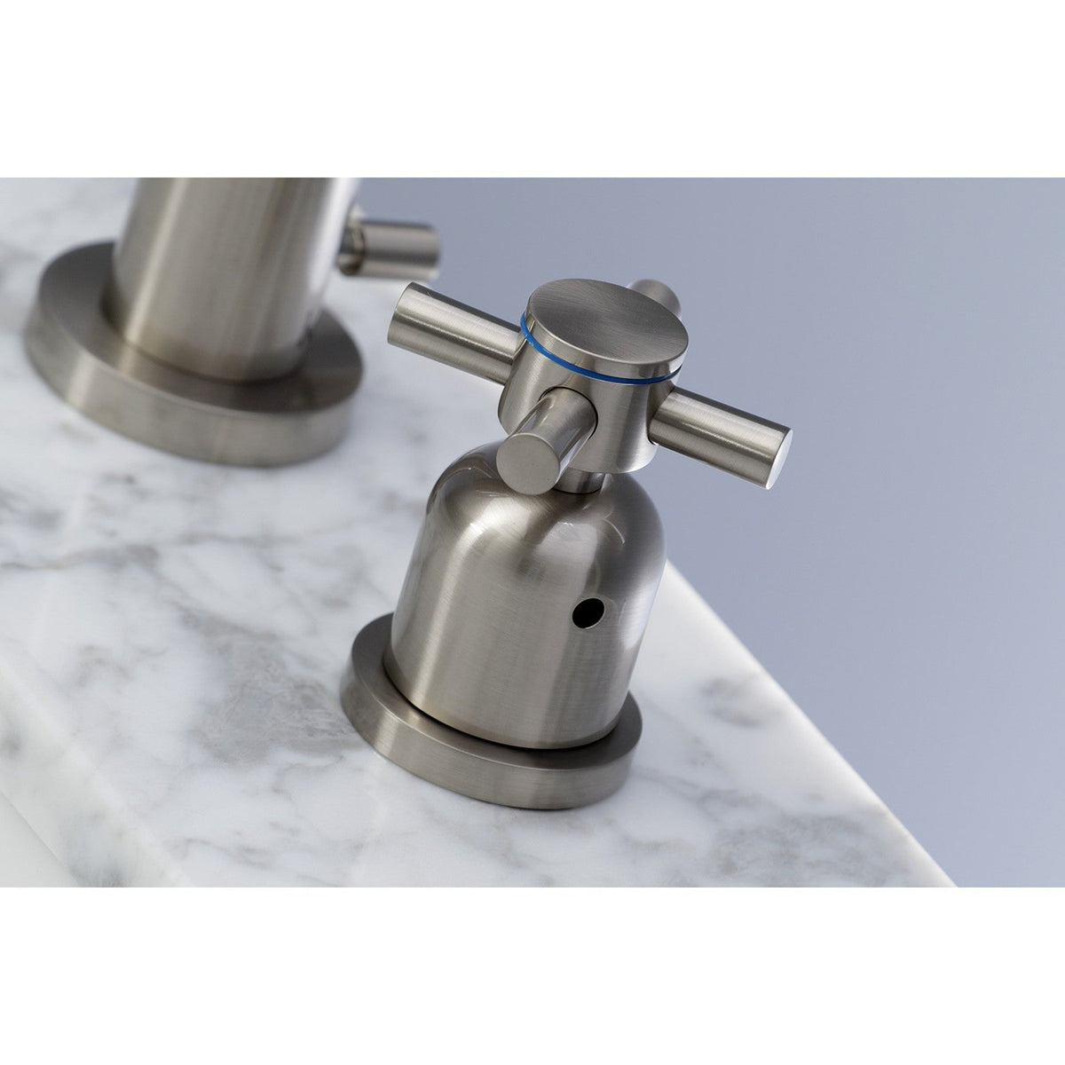 Concord Widespread Bathroom Faucet with Brass Pop-Up in Brushed Nickel