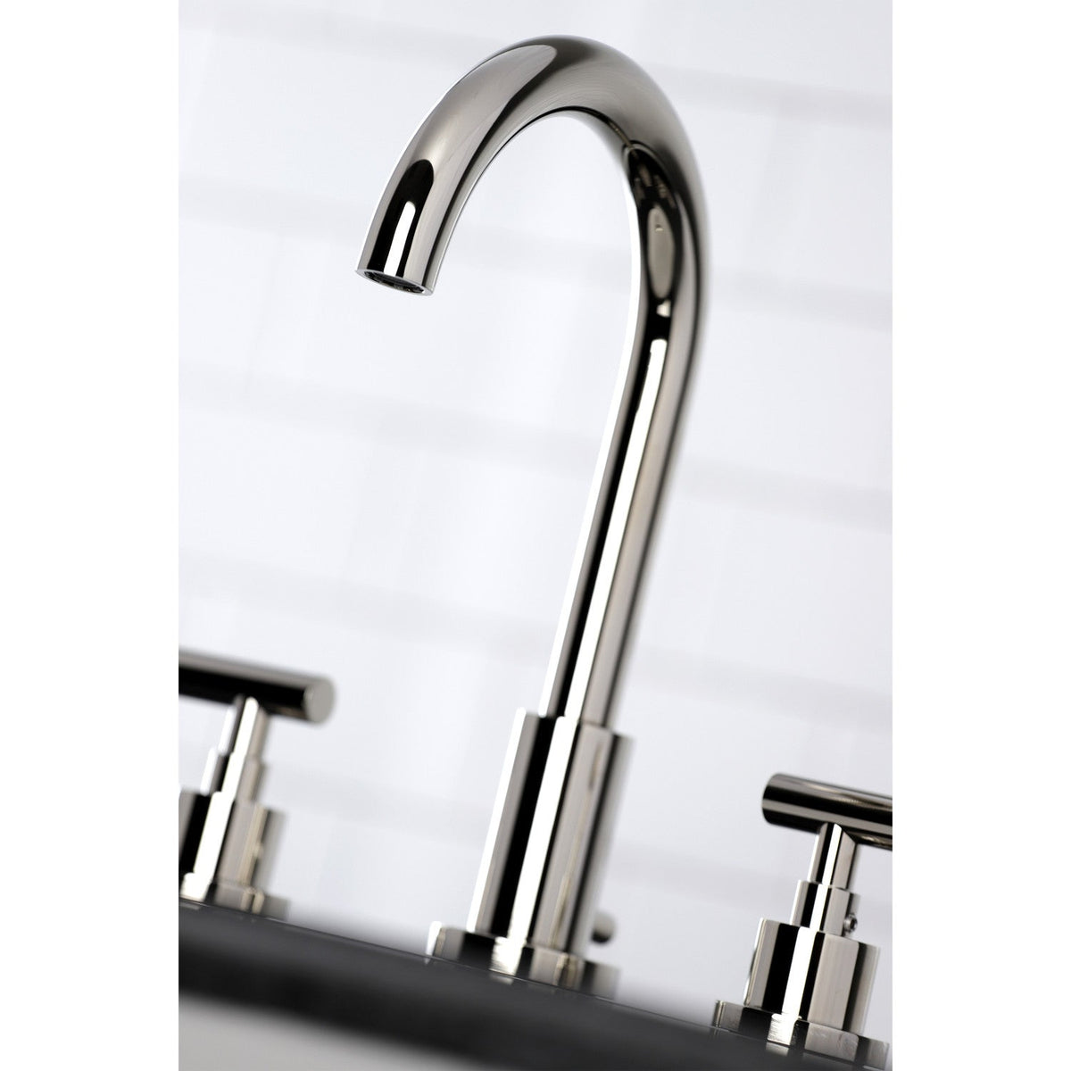 Manhattan Widespread Bathroom Faucet with Brass Pop-Up in Polished Nickel