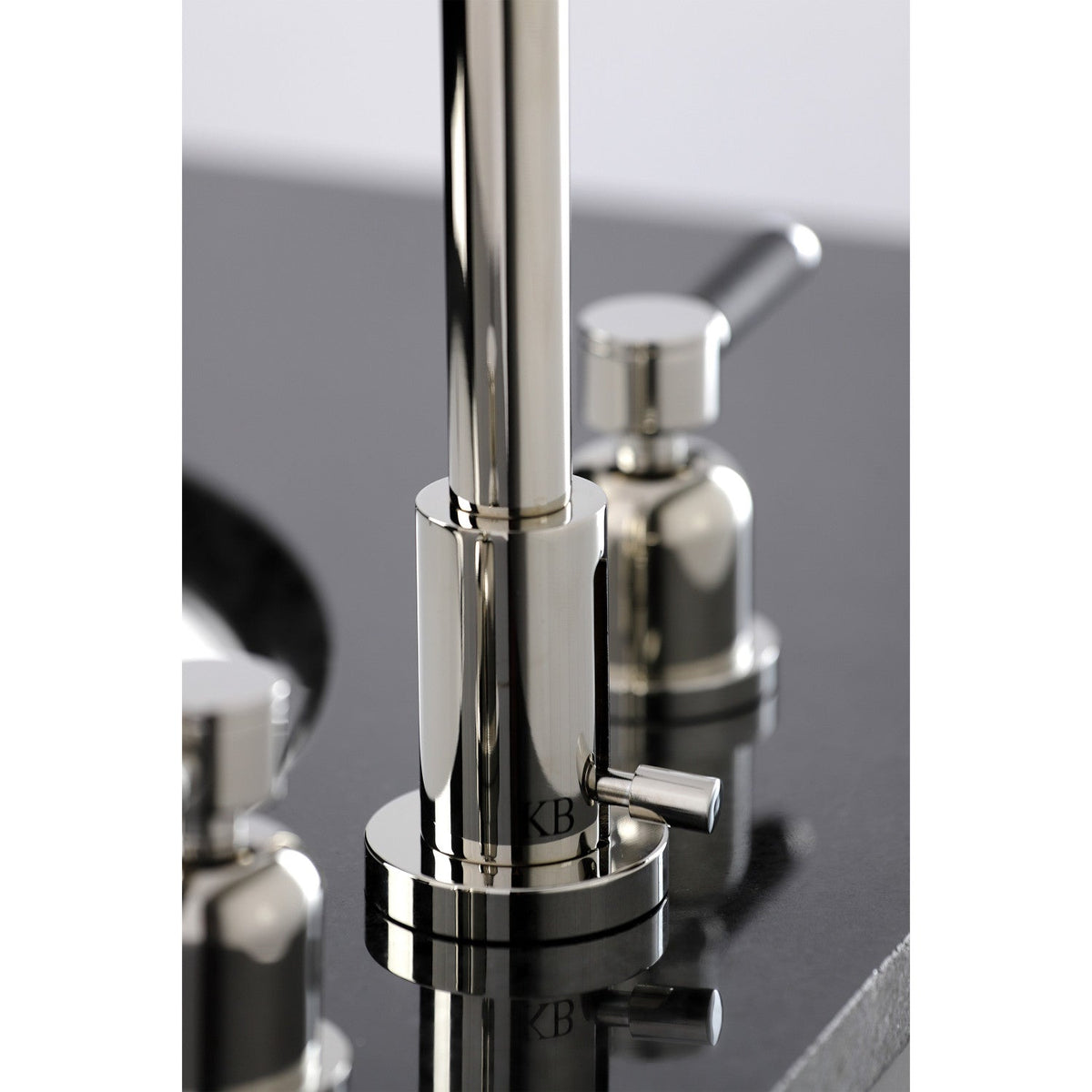 Kaiser Widespread Bathroom Faucet with Brass Pop-Up in Polished Nickel