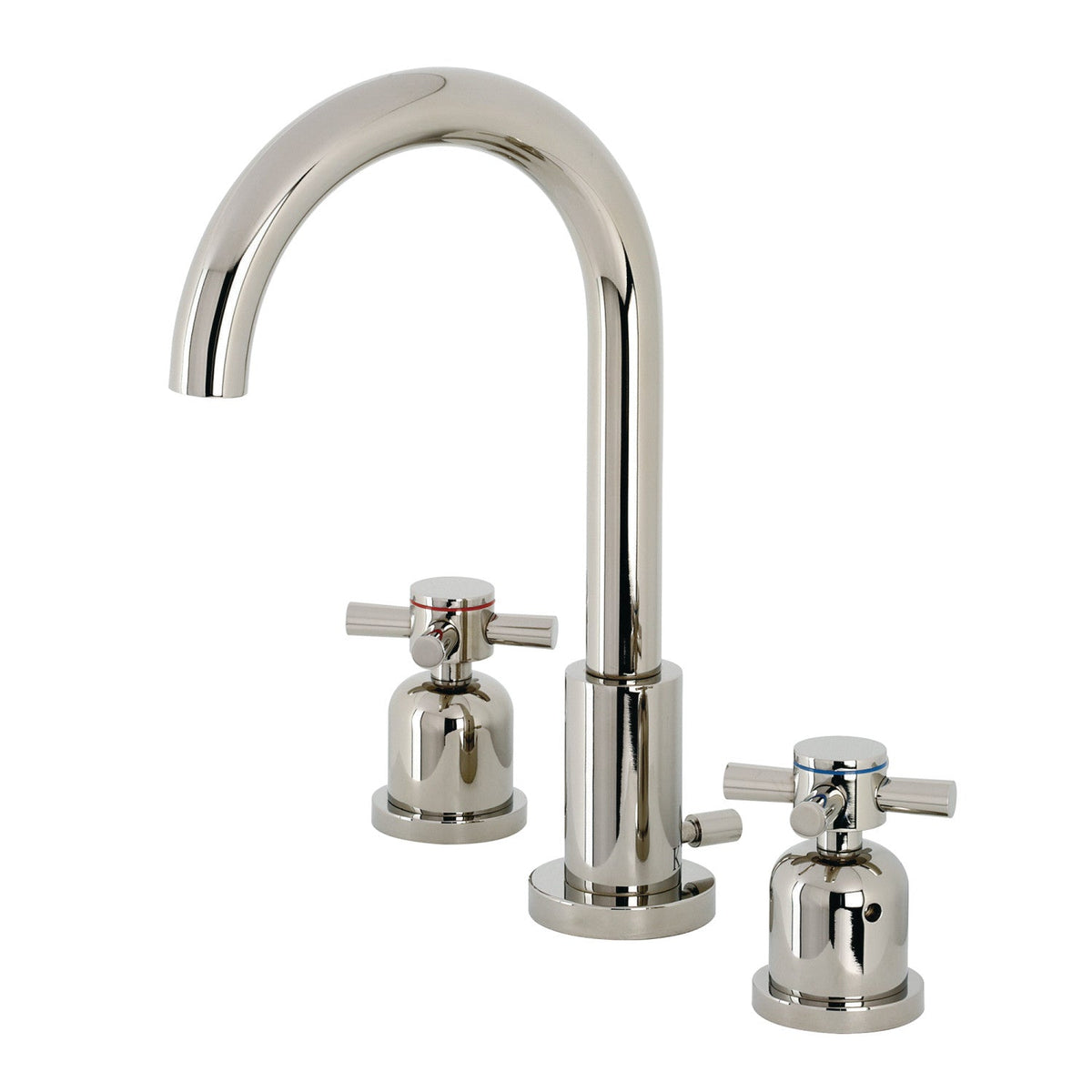 Concord Widespread Bathroom Faucet with Brass Pop-Up in Polished Nickel