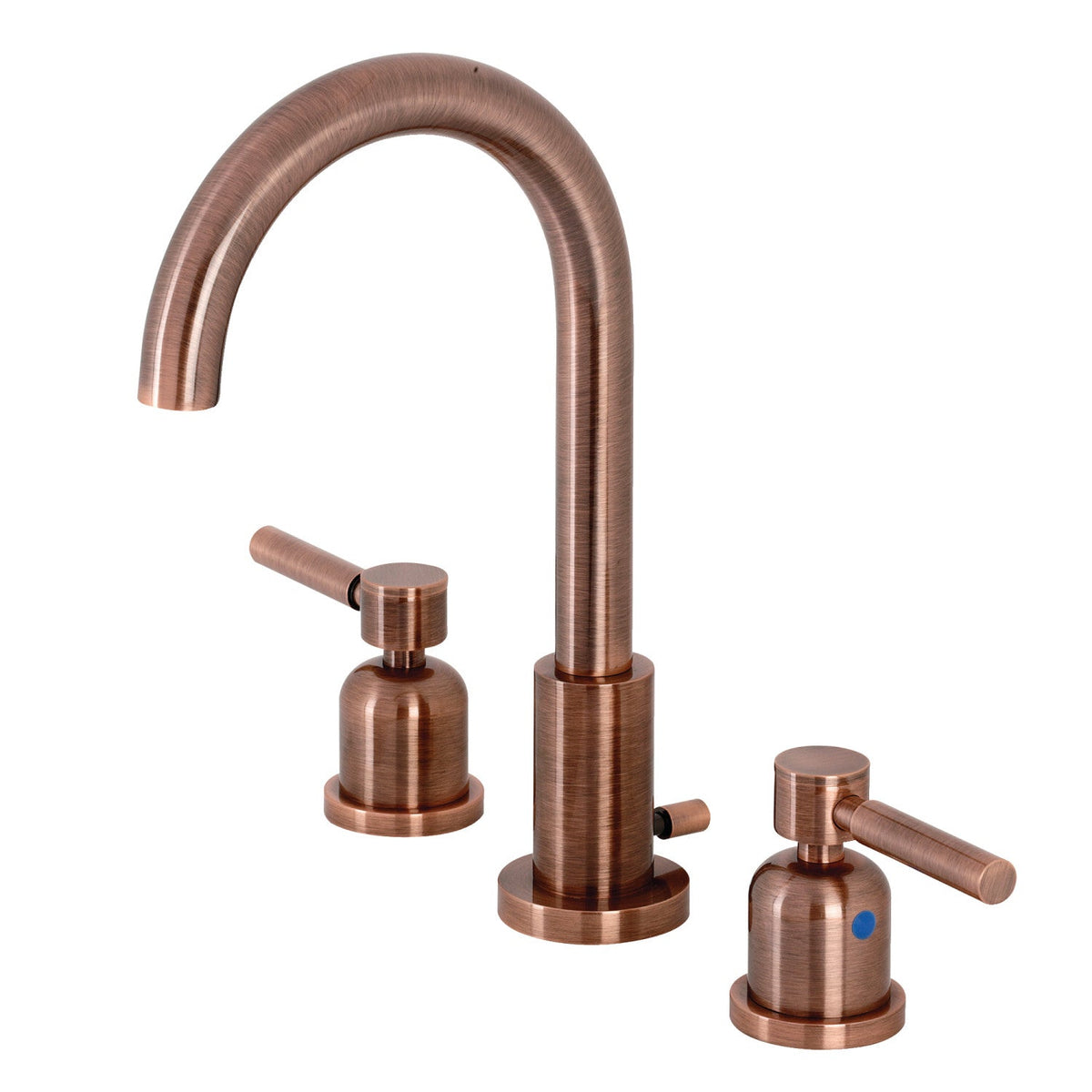 Concord Widespread Bathroom Faucet with Brass Pop-Up in Antique Copper