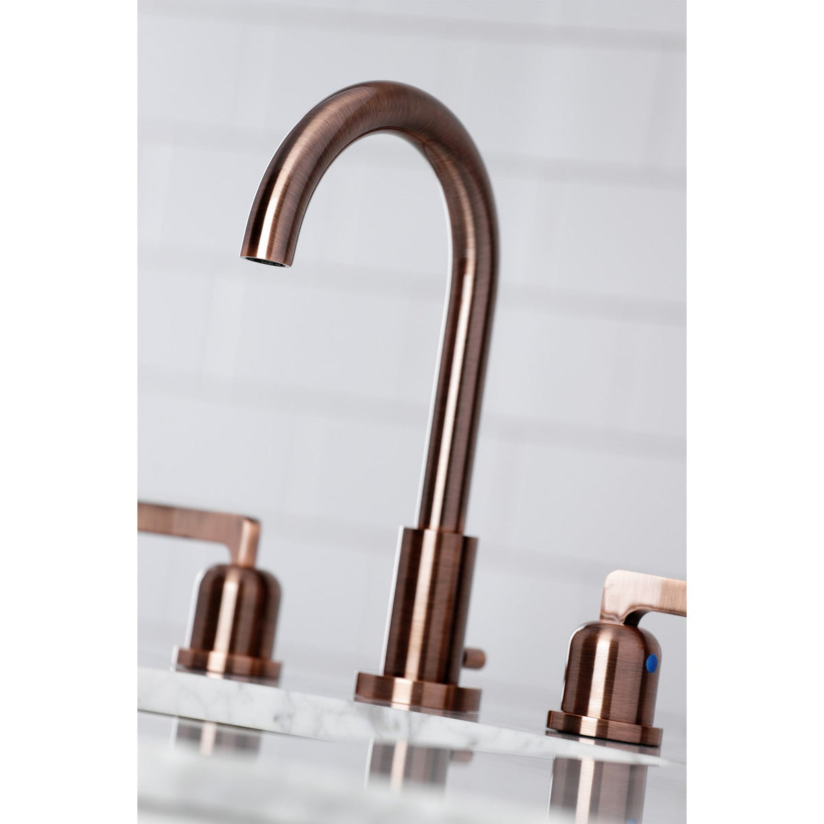 Centurion Widespread Bathroom Faucet with Brass Pop-Up in Antique Copper