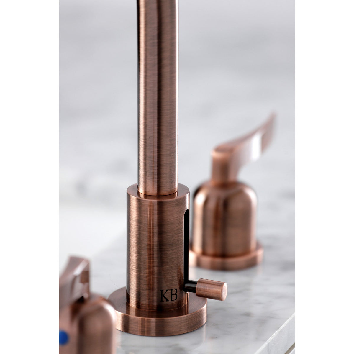 Centurion Widespread Bathroom Faucet with Brass Pop-Up in Antique Copper