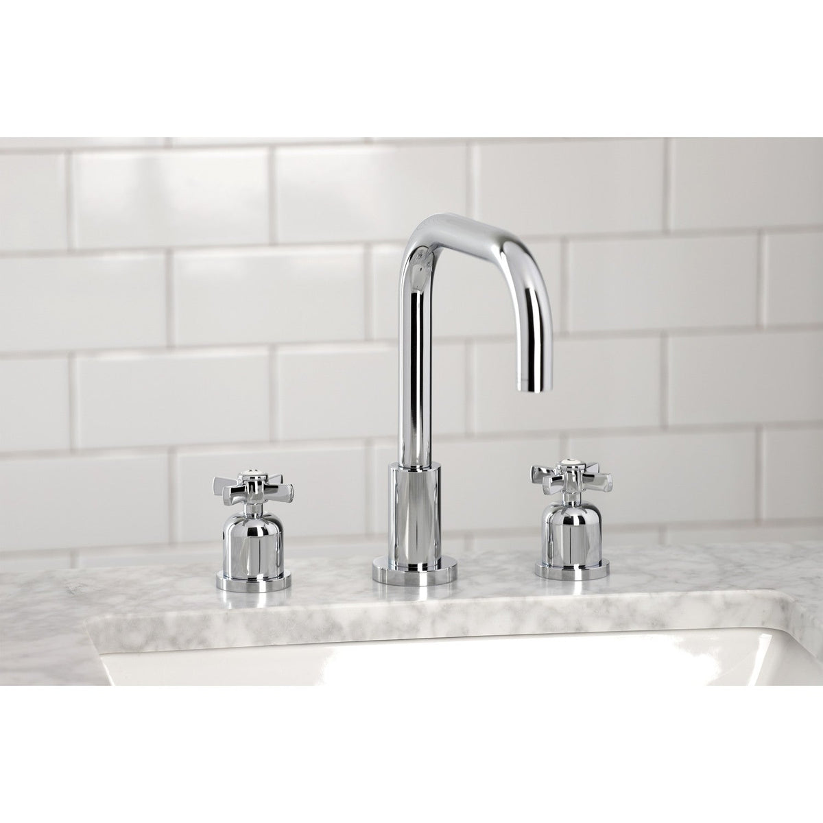 Millennium Widespread Bathroom Faucet with Brass Pop-Up in Polished Chrome