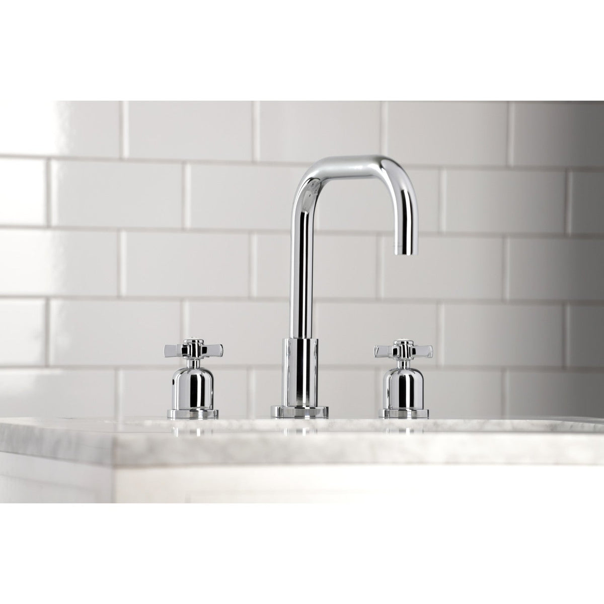 Millennium Widespread Bathroom Faucet with Brass Pop-Up in Polished Chrome