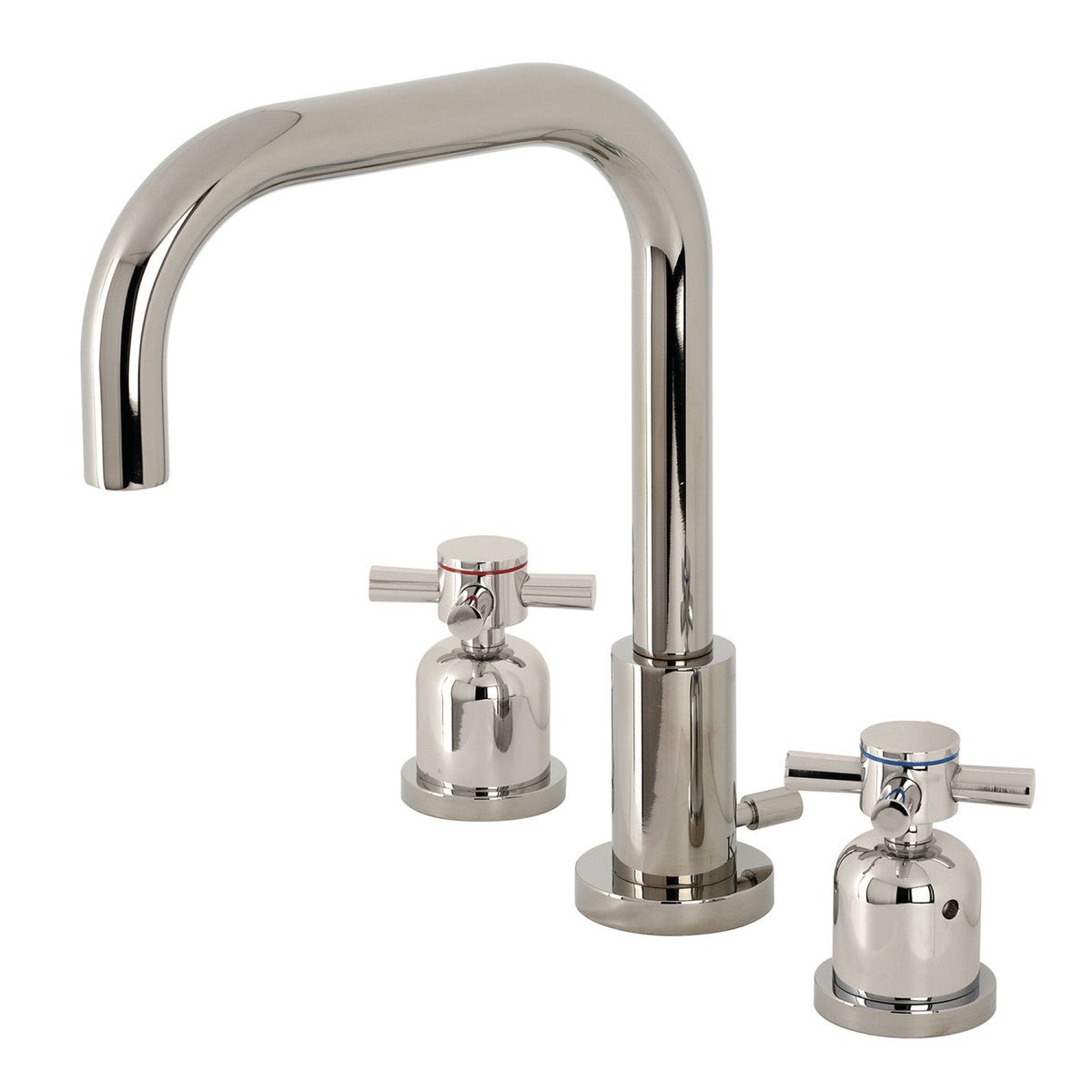 Concord Widespread Bathroom Faucet with Brass Pop-Up in Polished Nickel