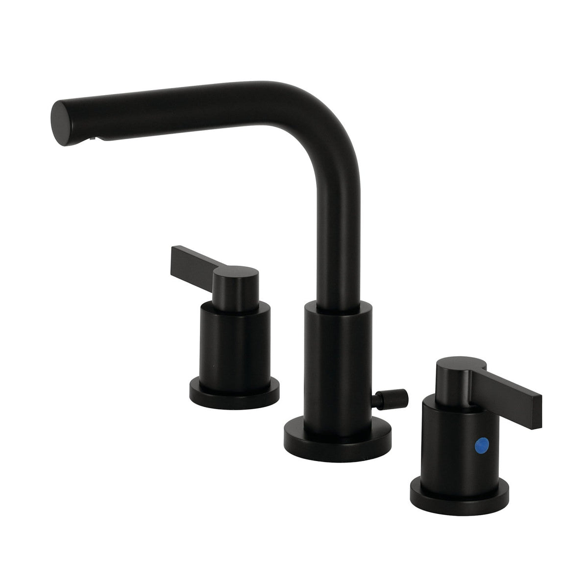 NuvoFusion Widespread Bathroom Faucet with Brass Pop-Up in Matte Black