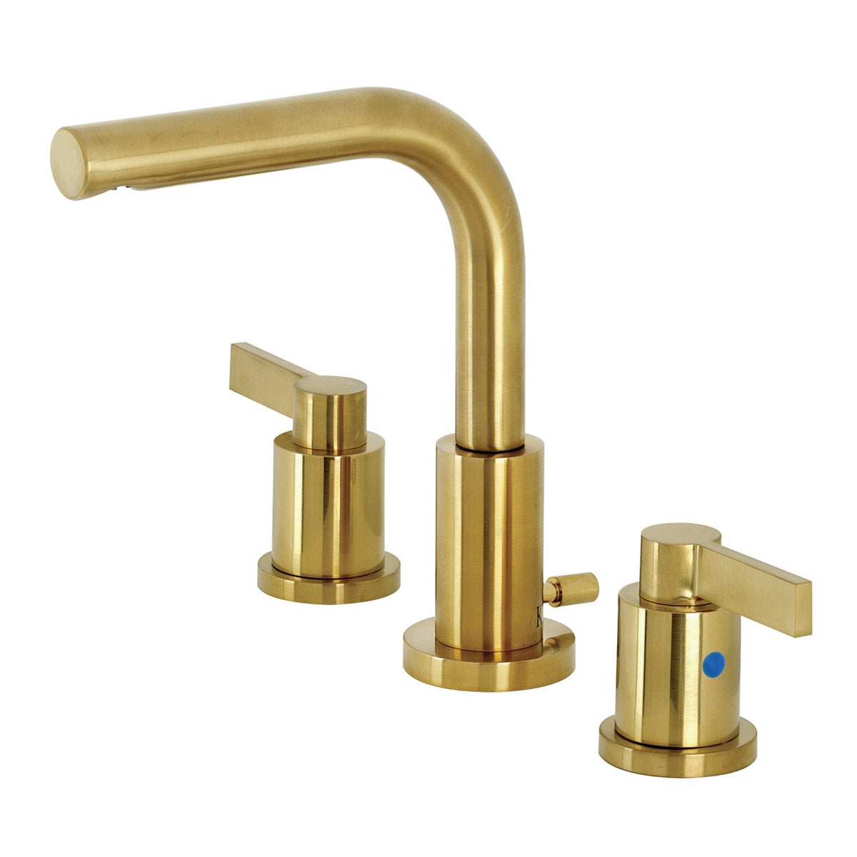 NuvoFusion Widespread Bathroom Faucet with Brass Pop-Up in Brushed Brass