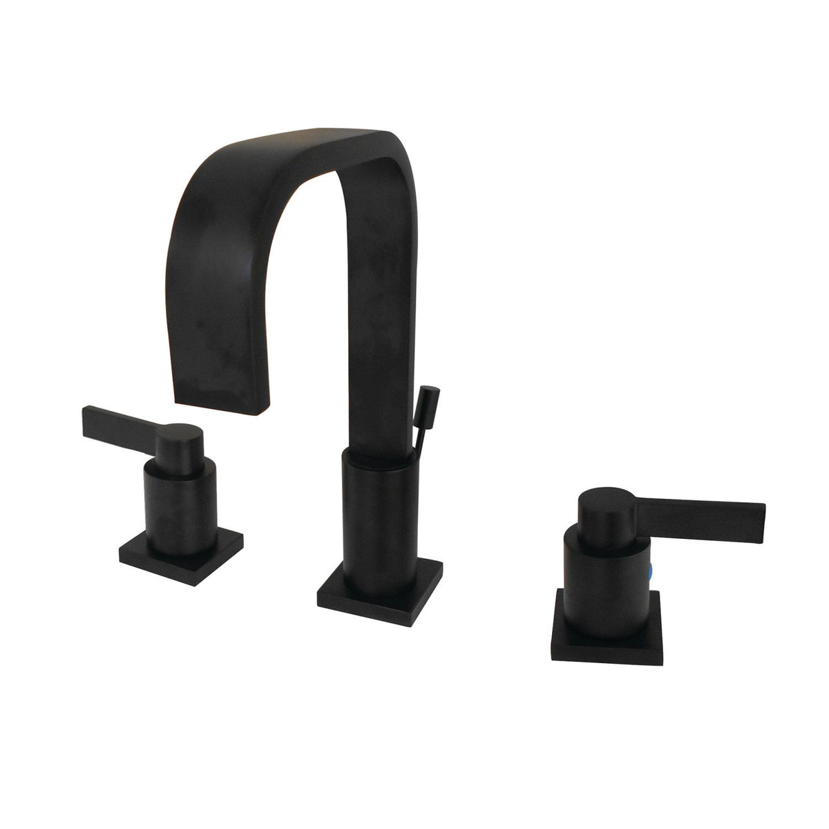 NuvoFusion Widespread Bathroom Faucet with Brass Pop-Up in Matte Black