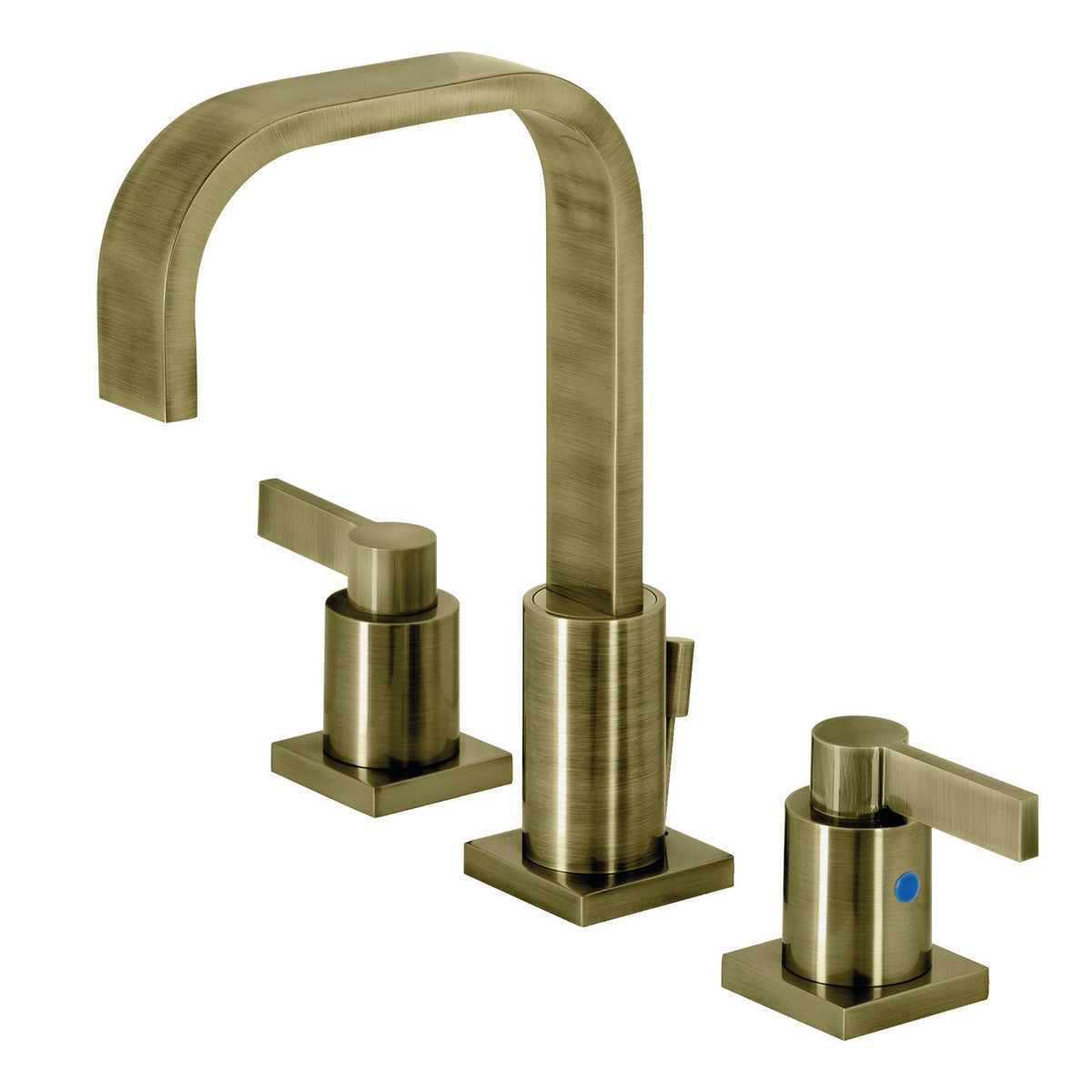 NuvoFusion Widespread Bathroom Faucet with Brass Pop-Up in Antique Brass