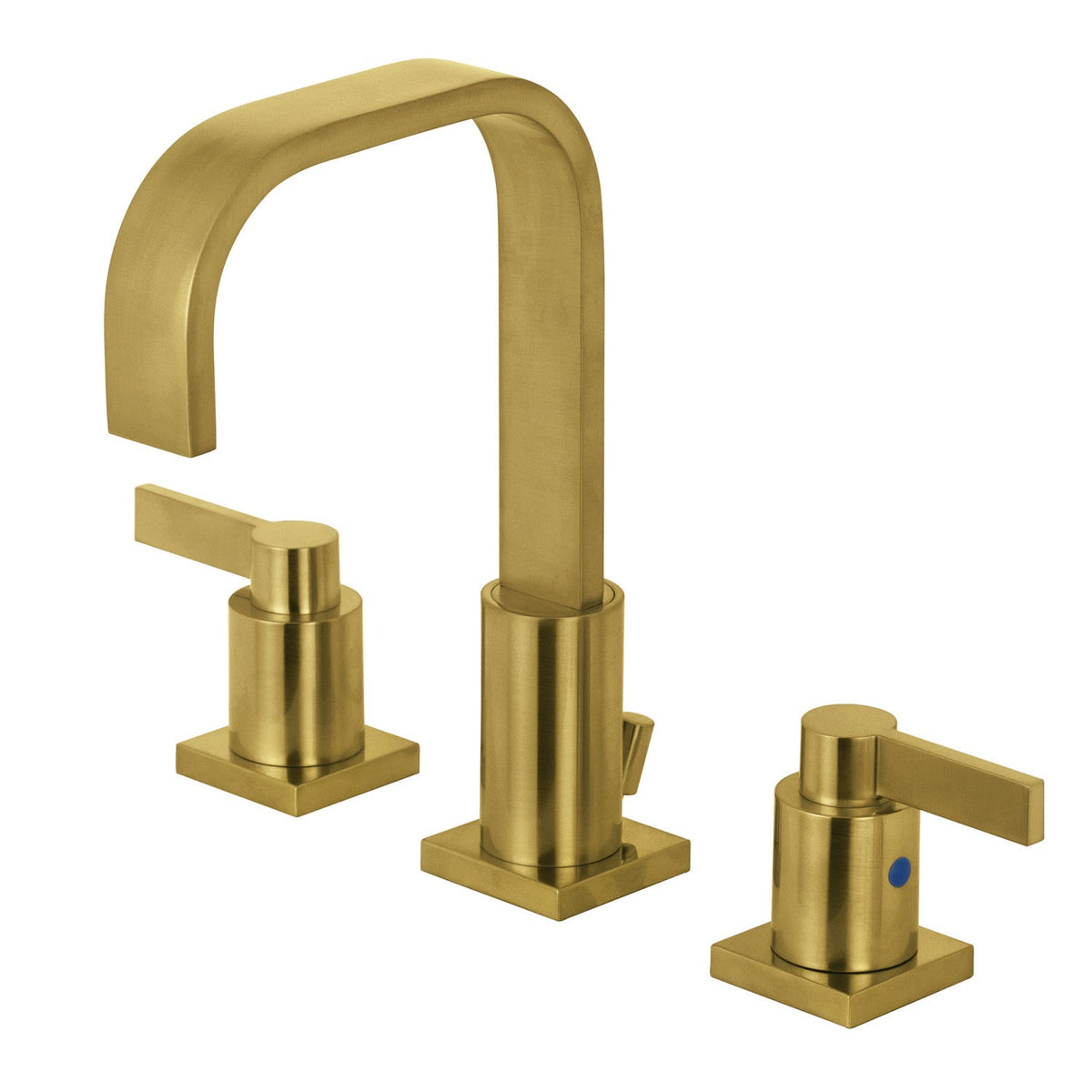 NuvoFusion Widespread Bathroom Faucet with Brass Pop-Up in Brushed Brass