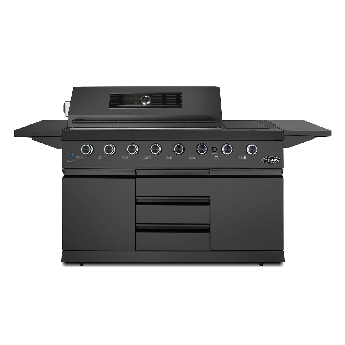 Cosmo 58-Inch Newport Collection 6-Burner Propane Gas Grill in Matte Black (COS-GGFN587GBK) - front view