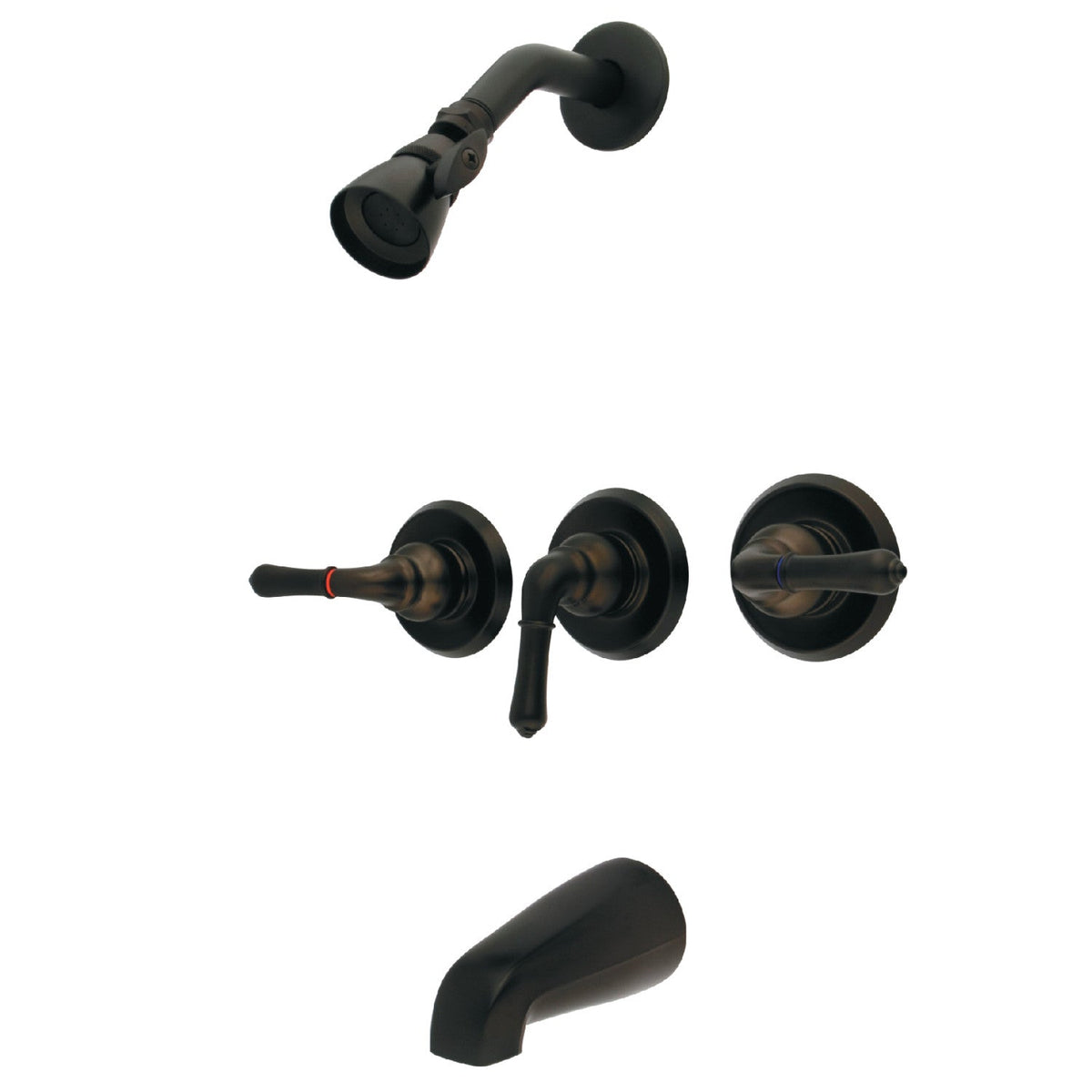 Magellan Triple-Handle Tub and Shower Faucet in Oil Rubbed Bronze