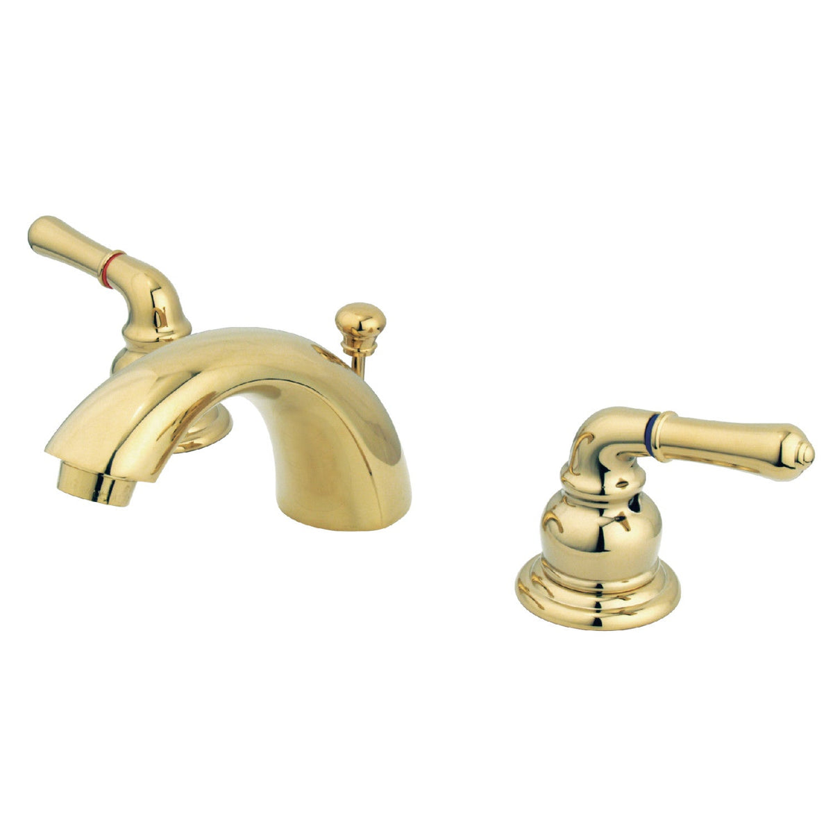 Magellan Mini-Widespread Bathroom Faucet with Pop-Up Drain in Polished Brass