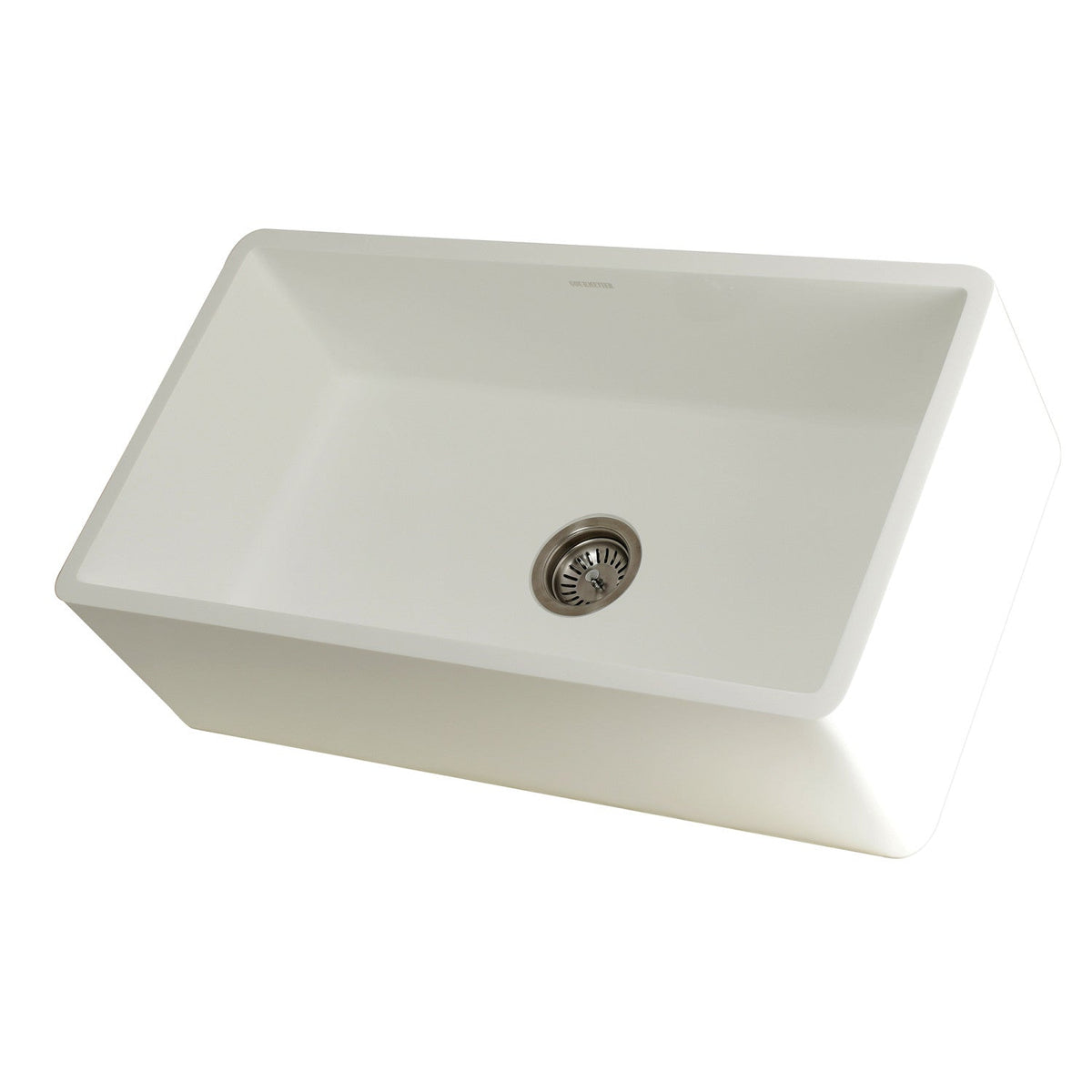 Gourmetier Solid Surface Matte Stone Apron Front Farmhouse Single Bowl Kitchen Sink in Matte White