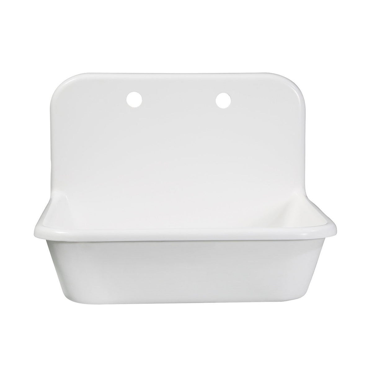 Gourmetier Arcticstone 24 in. Solid Surface Farmhouse Kitchen Sink with Backsplash in Matte White